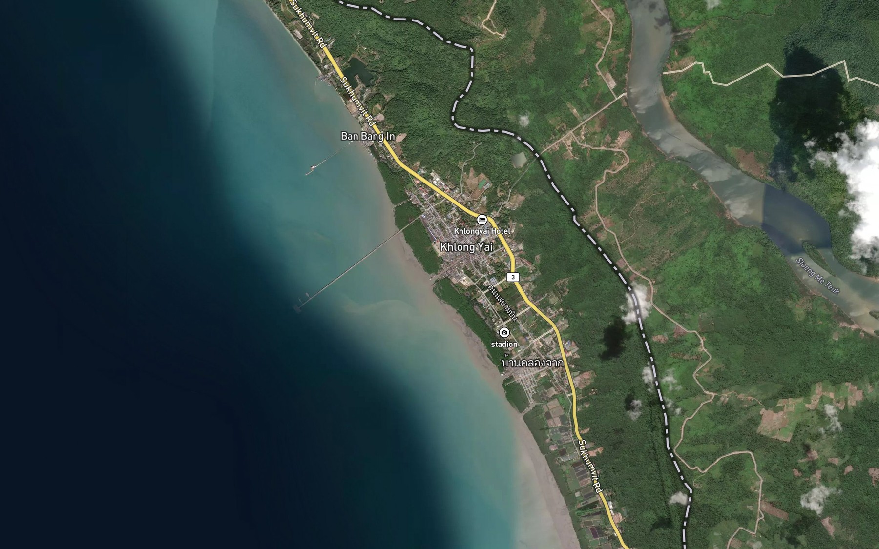 Satellite map of the Khlong Yai