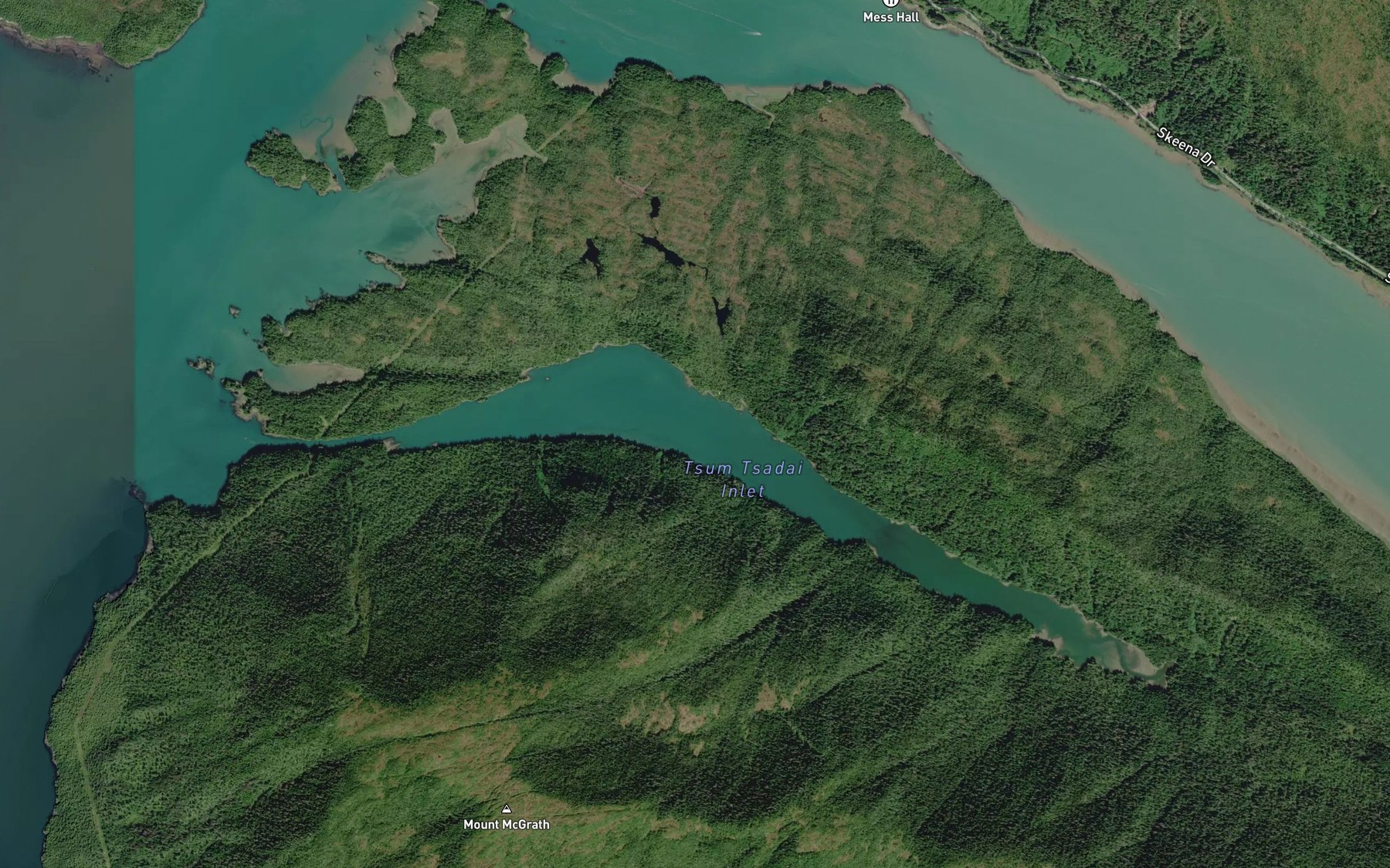 Satellite map of the Tsum Tsadai Inlet