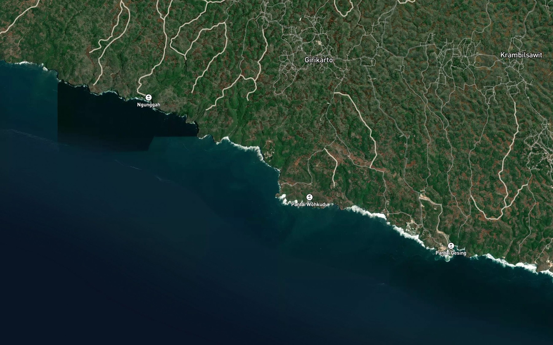 Satellite map of the Teluk Grigak