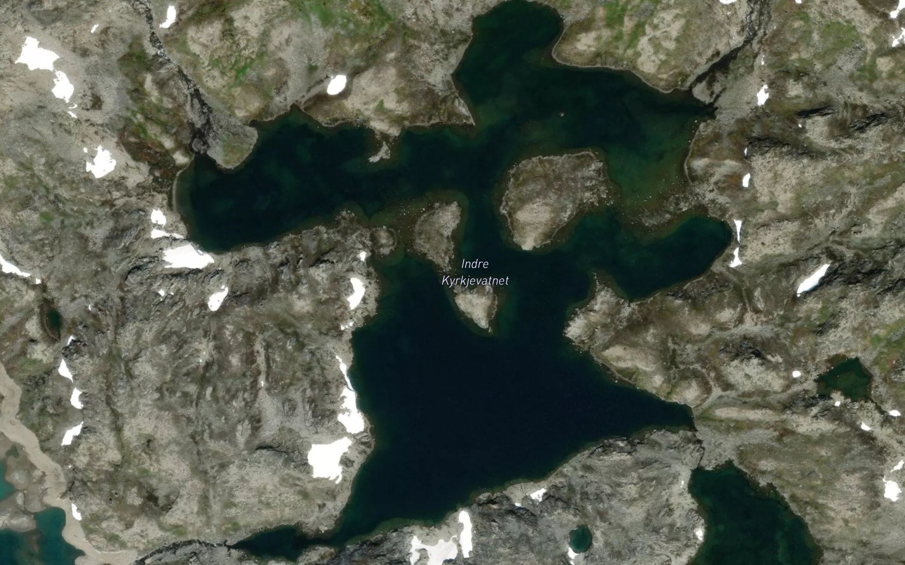 Satellite map of the Kyrkjevatnet,in