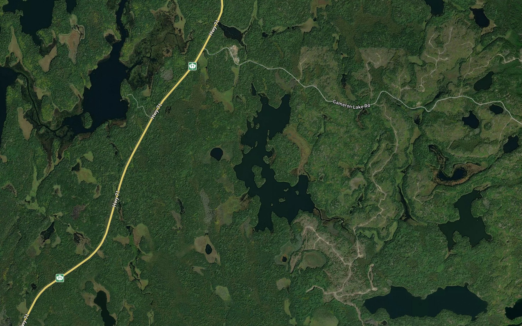 Satellite map of the Bag Lake