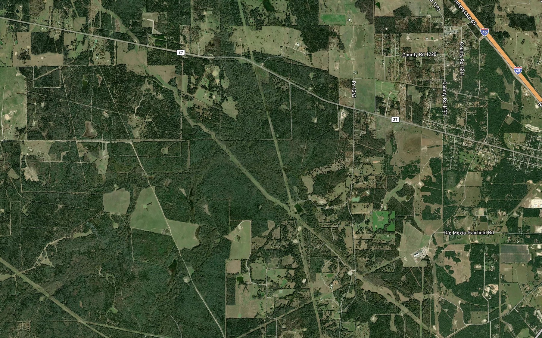 Satellite map of the Walthall Creek