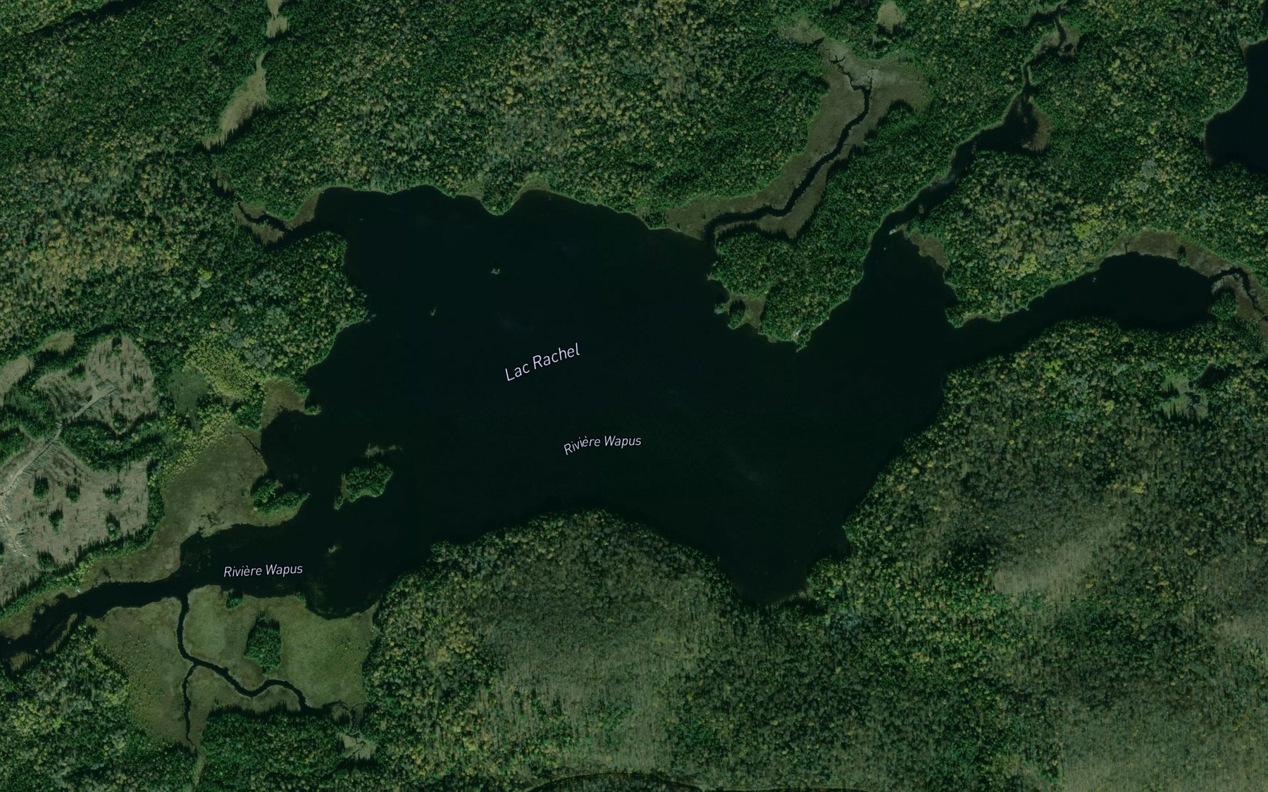 Satellite map of the Lac Rachel