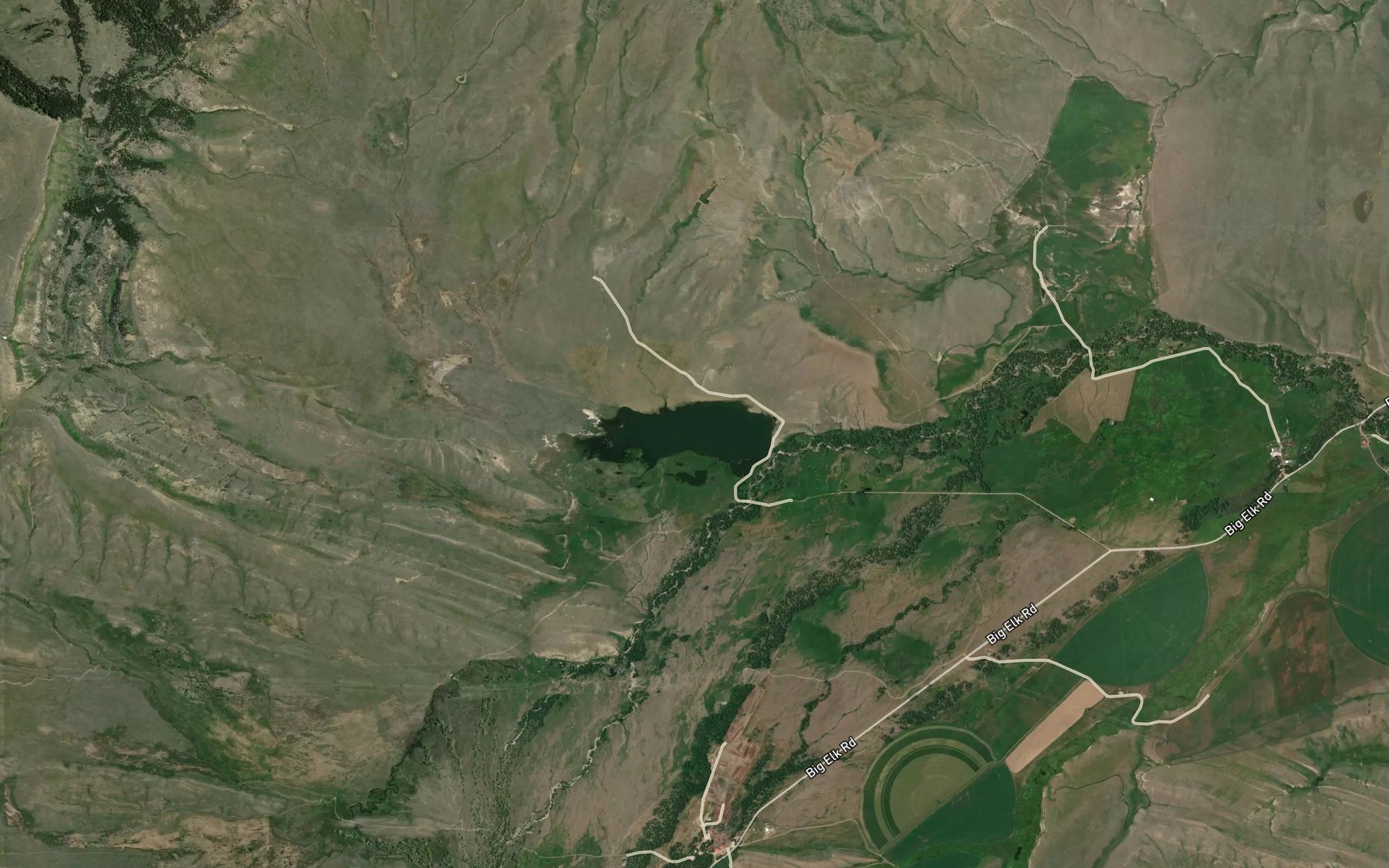 Satellite map of the Martin and C Bar J Reservoir