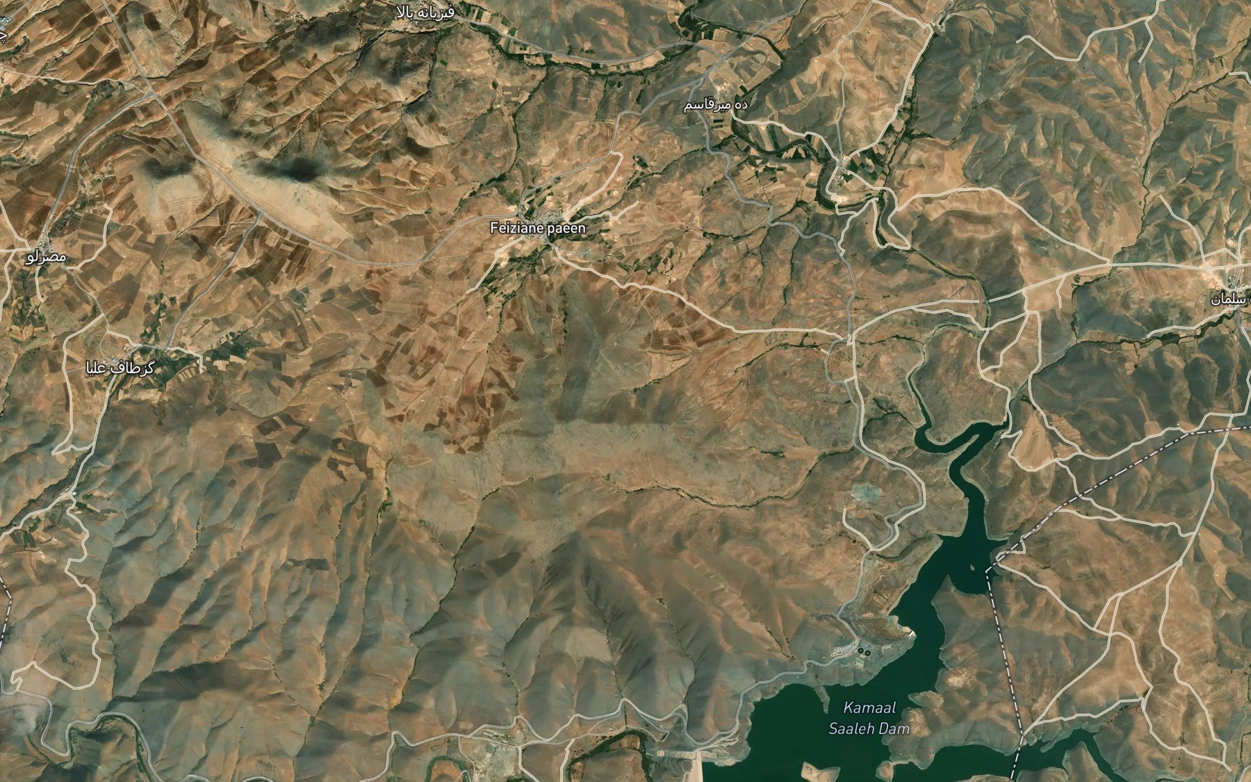 Satellite map of the Cheshmeh-ye Agh Kahriz
