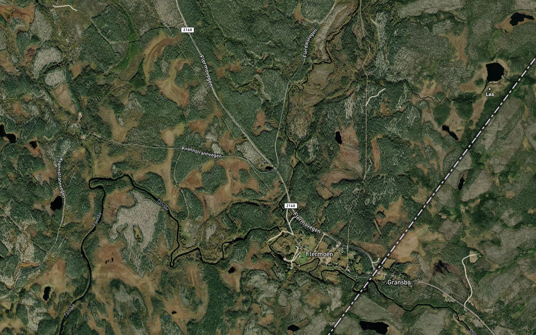 Satellite map of the Tjonn vesta Flera