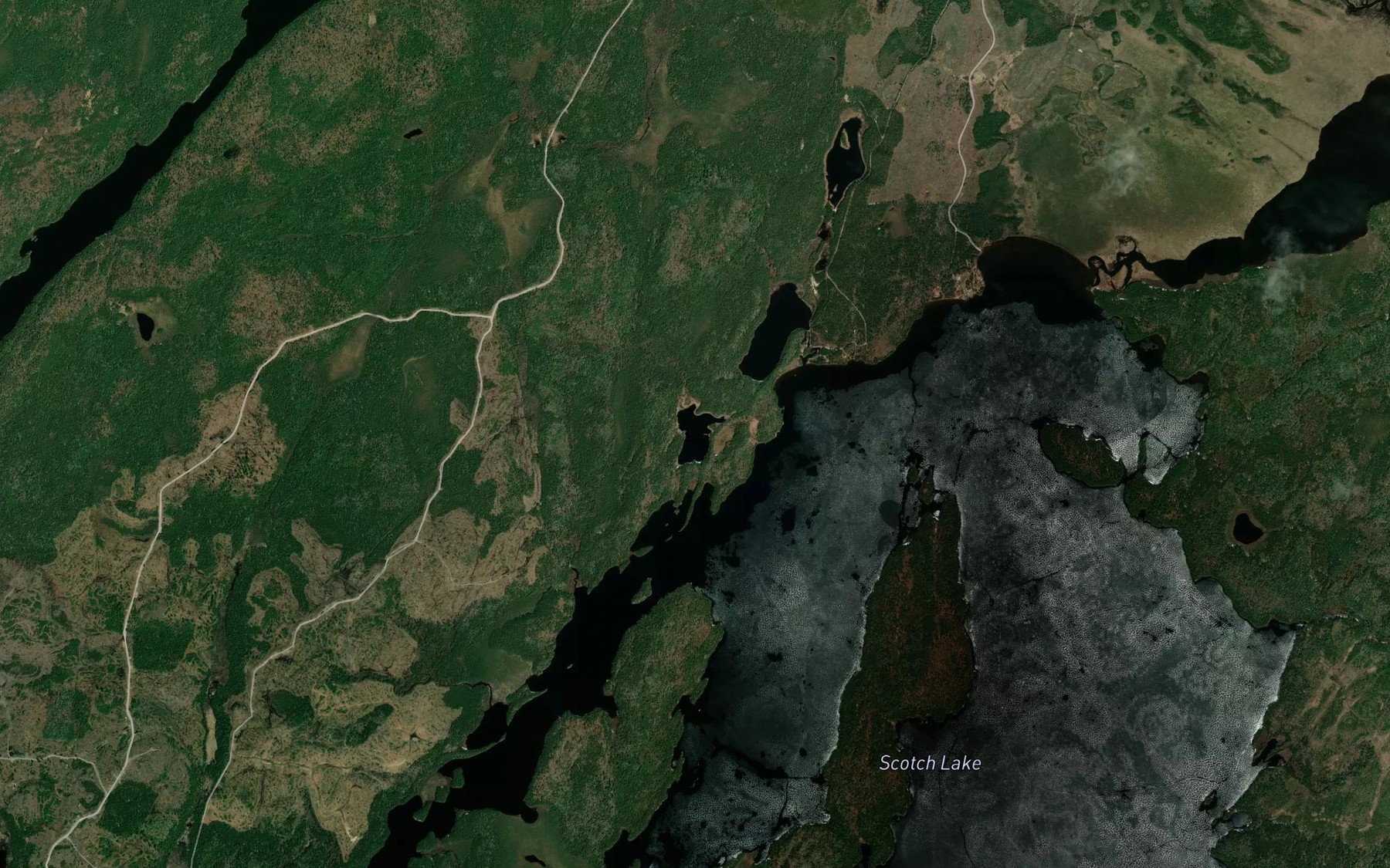 Satellite map of the Val Lake
