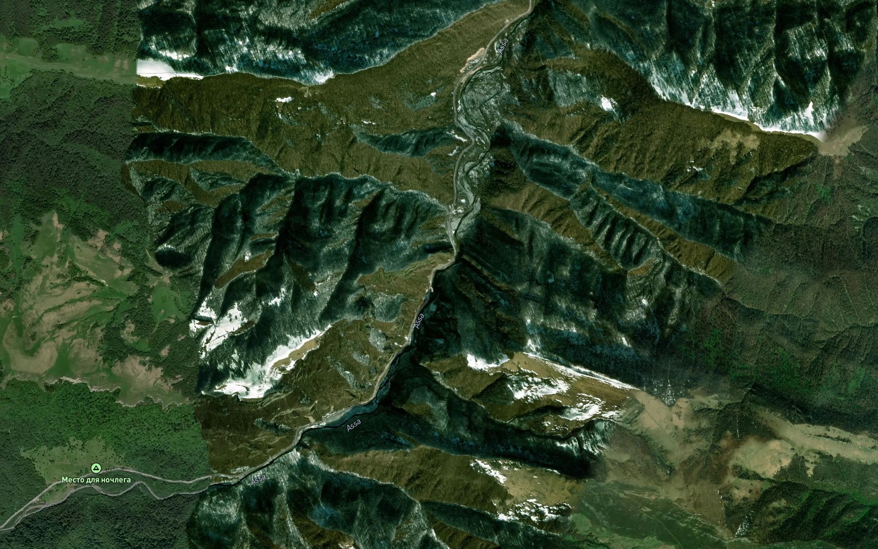 Satellite map of the Tortani River