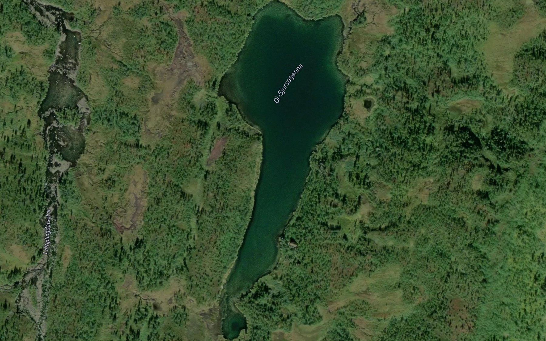 Satellite map of the Ol-Sjursatjorna
