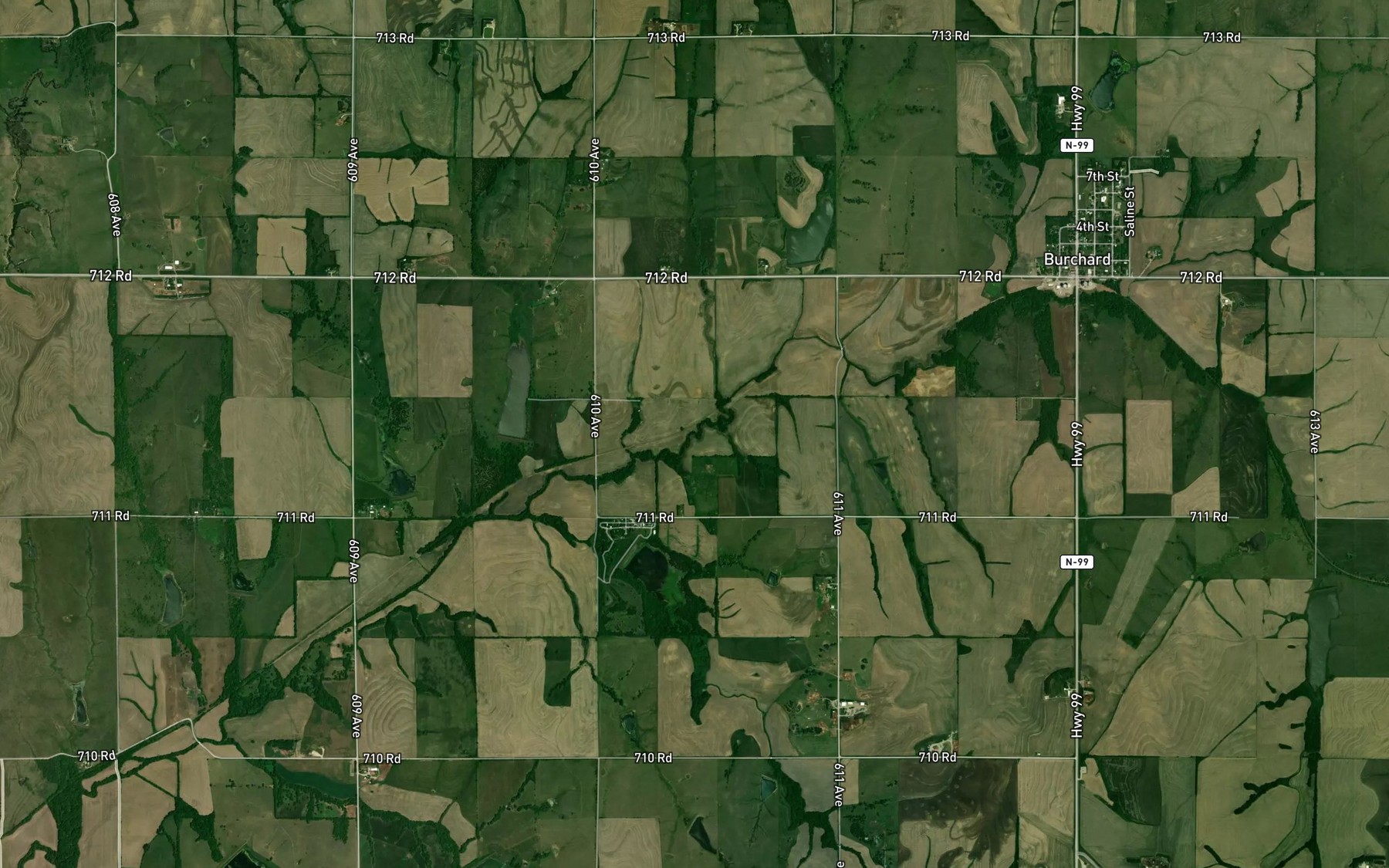 Satellite map of the Plum Creek