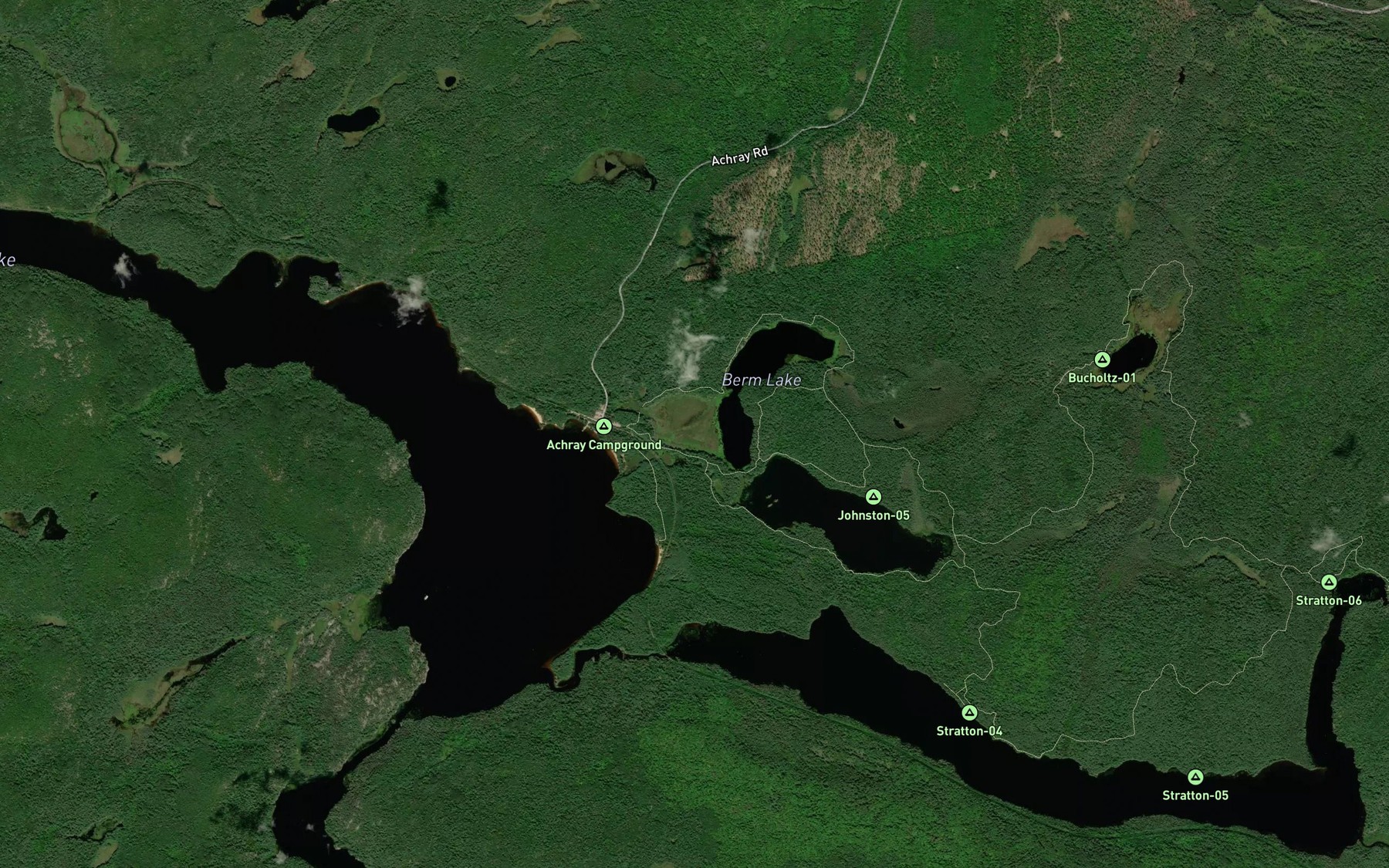 Satellite map of the Johnston Creek