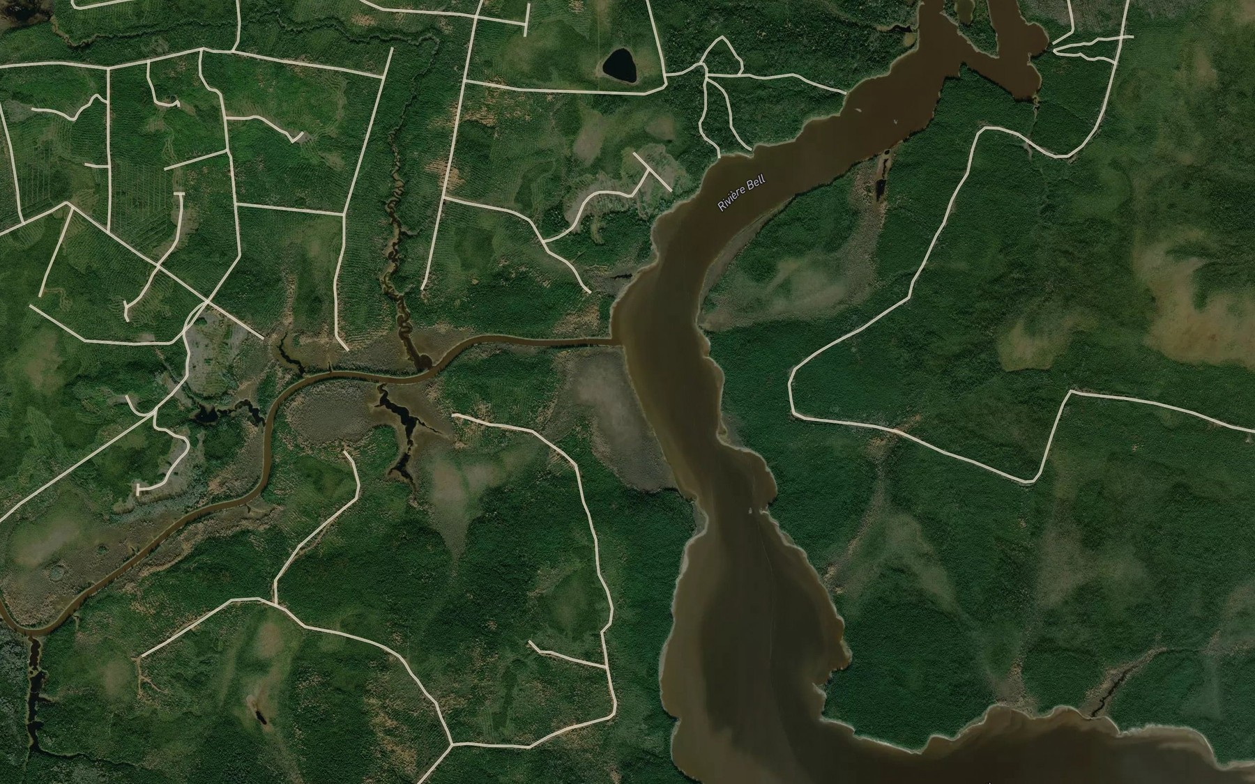 Satellite map of the Riviere des Indiens