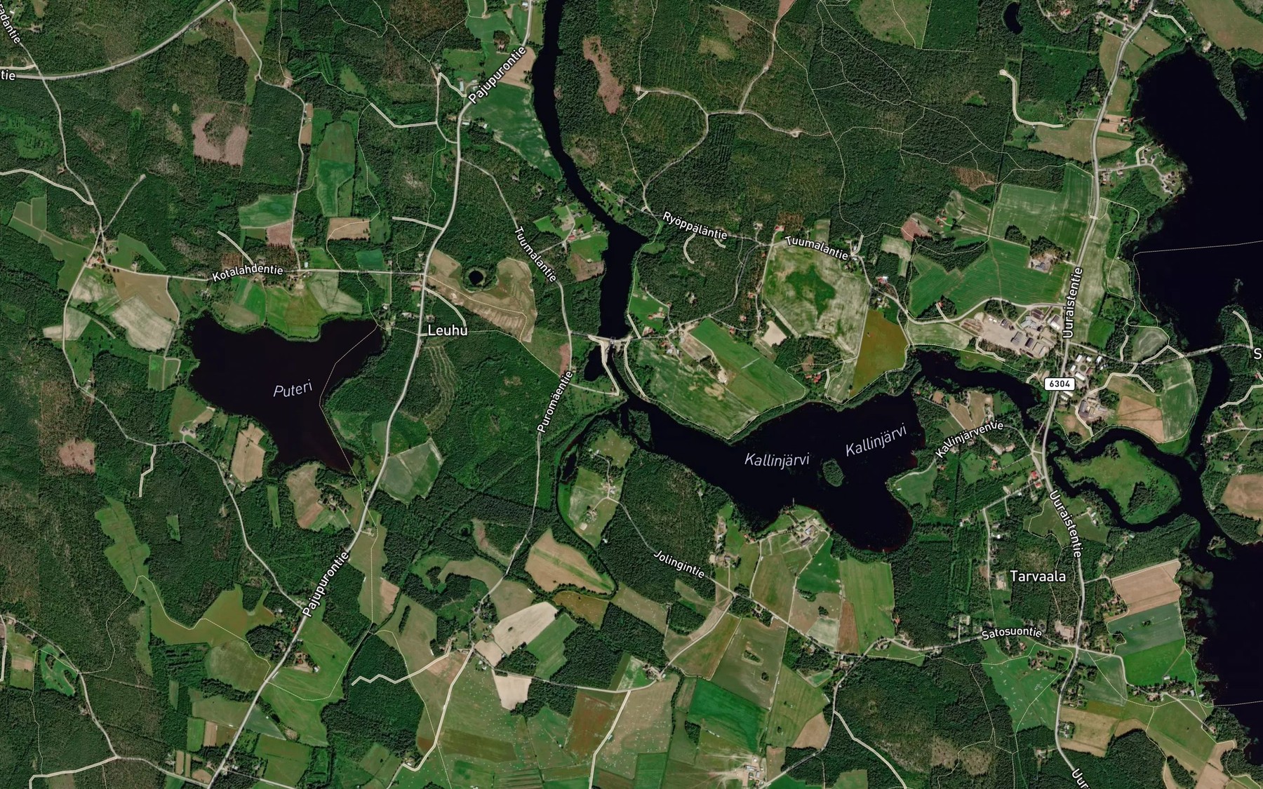 Satellite map of the Leuhunjoki