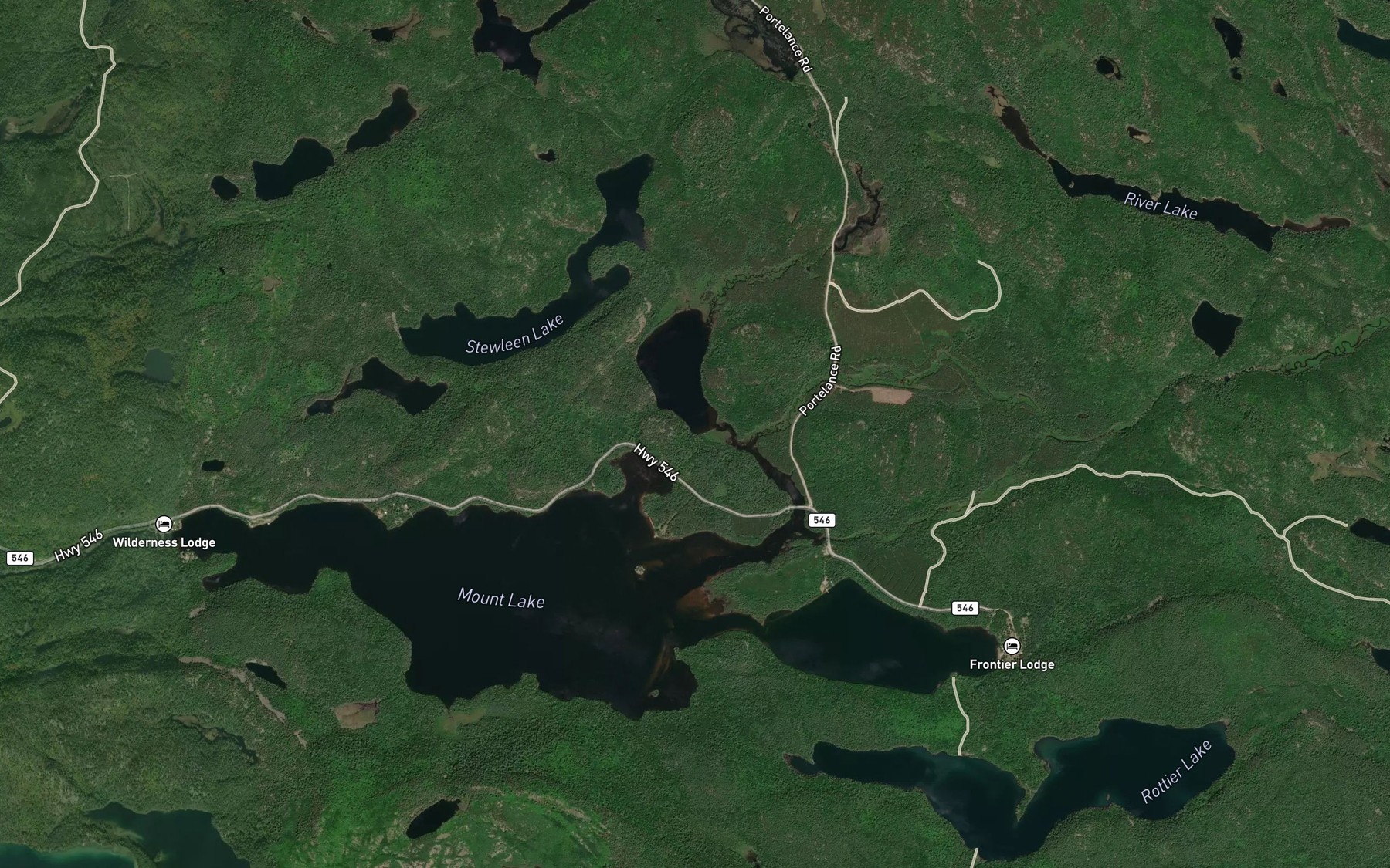 Satellite map of the Maryfield Lake