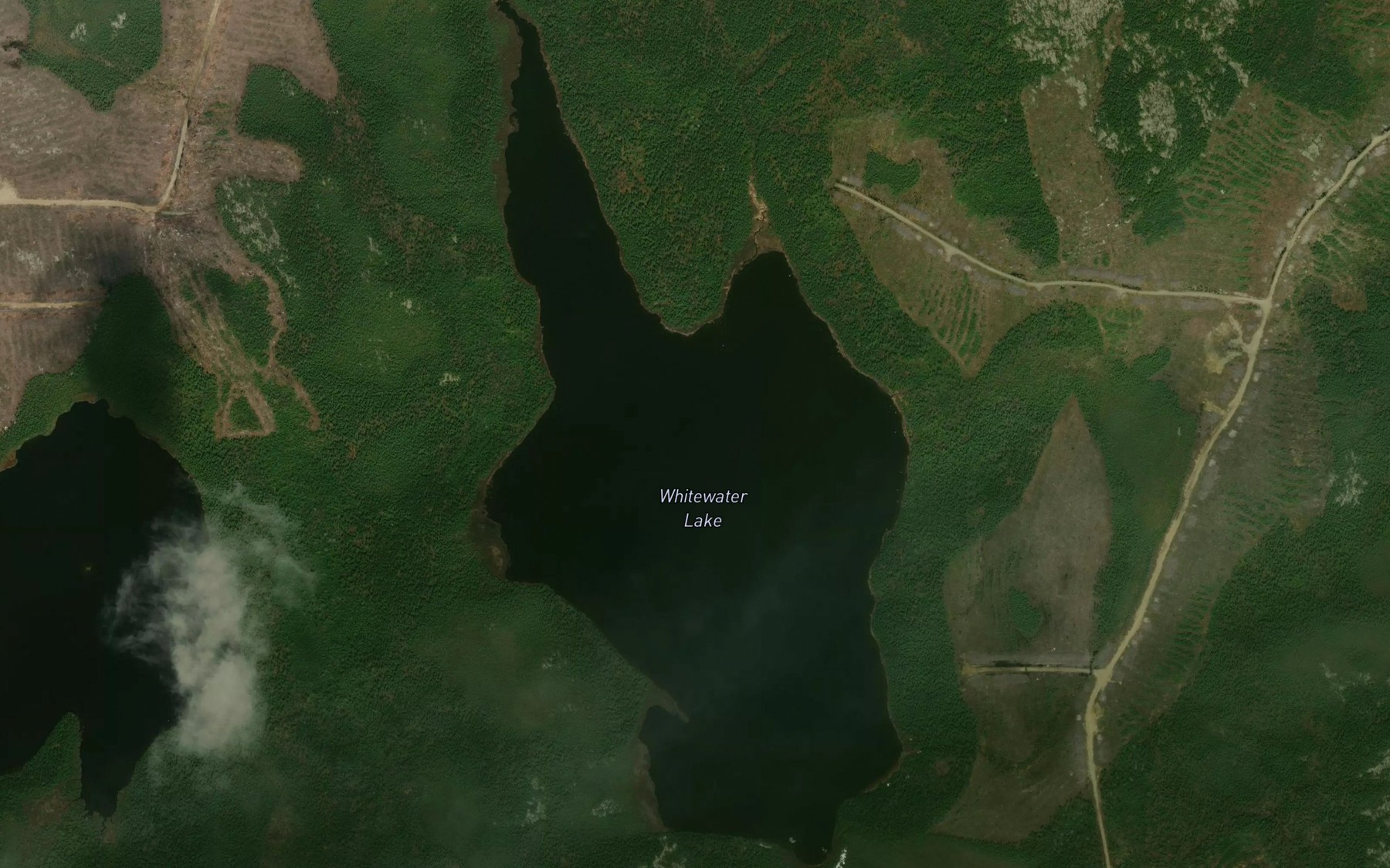Satellite map of the Whitewater Lake