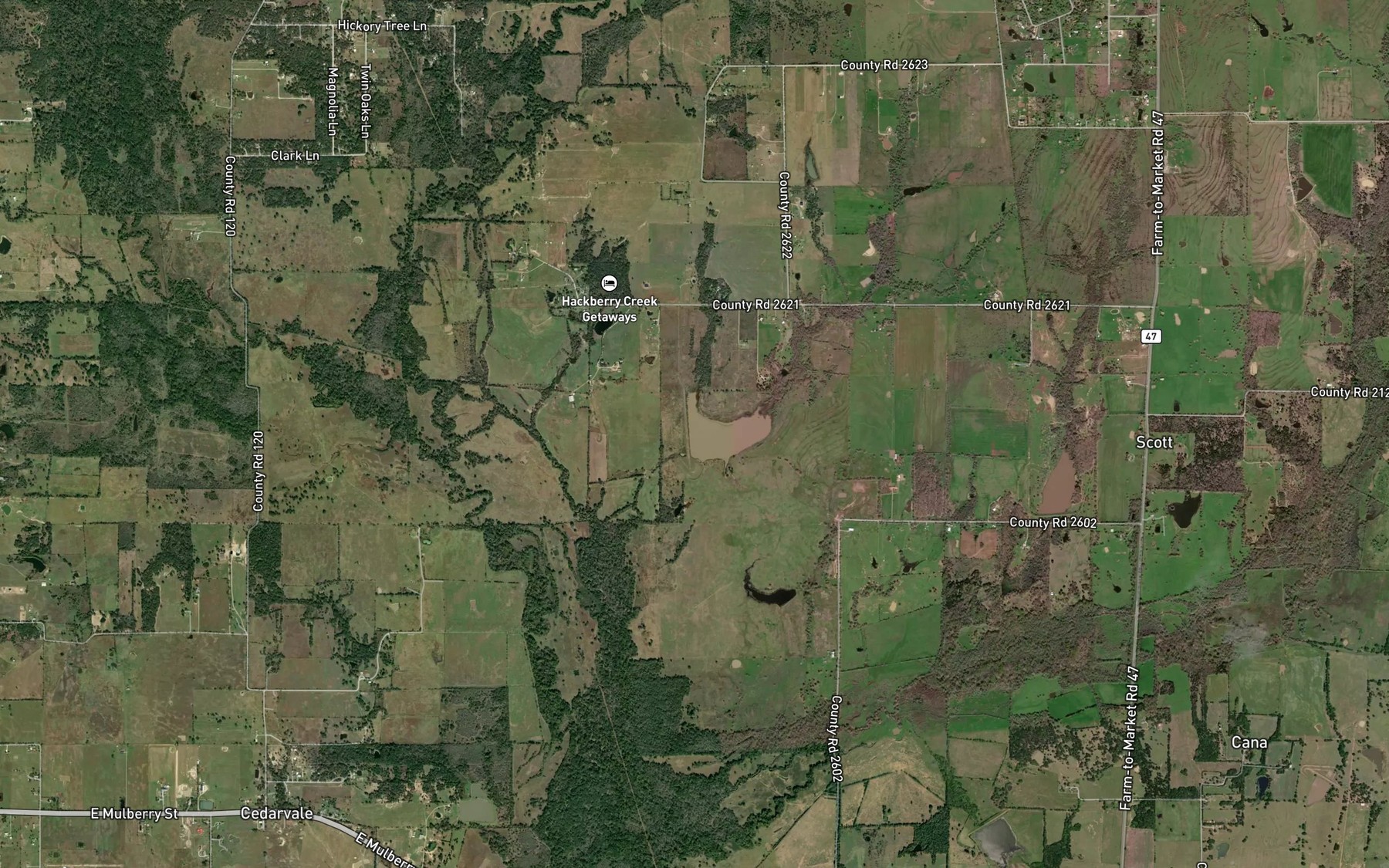 Satellite map of the Soil Conservation Service Site 110 Reservoir
