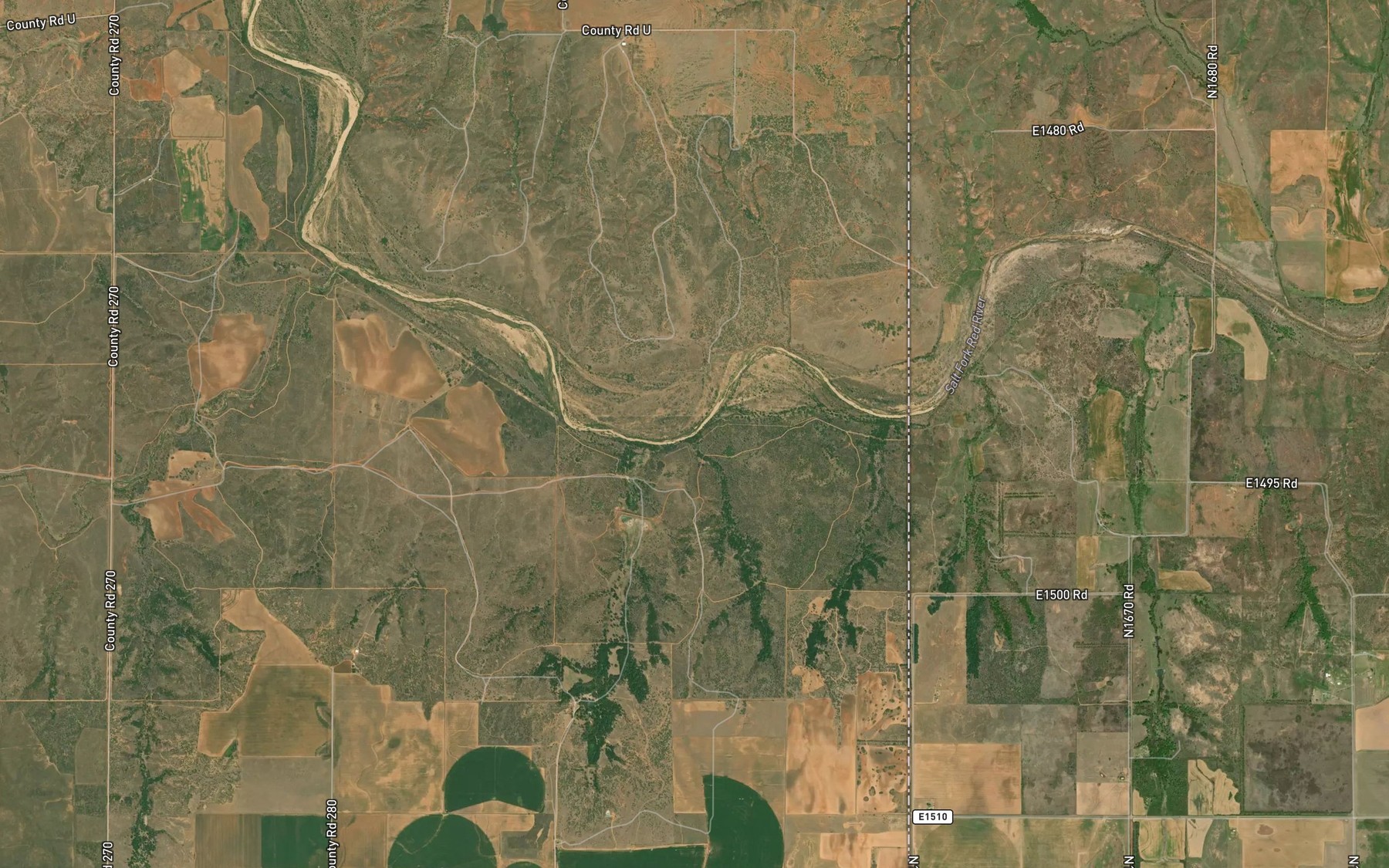 Satellite map of the Billy Creek