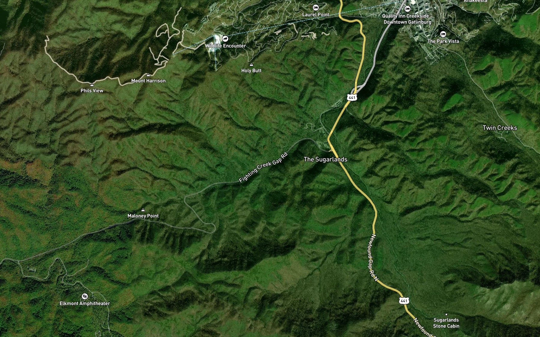 Satellite map of the Upland Branch