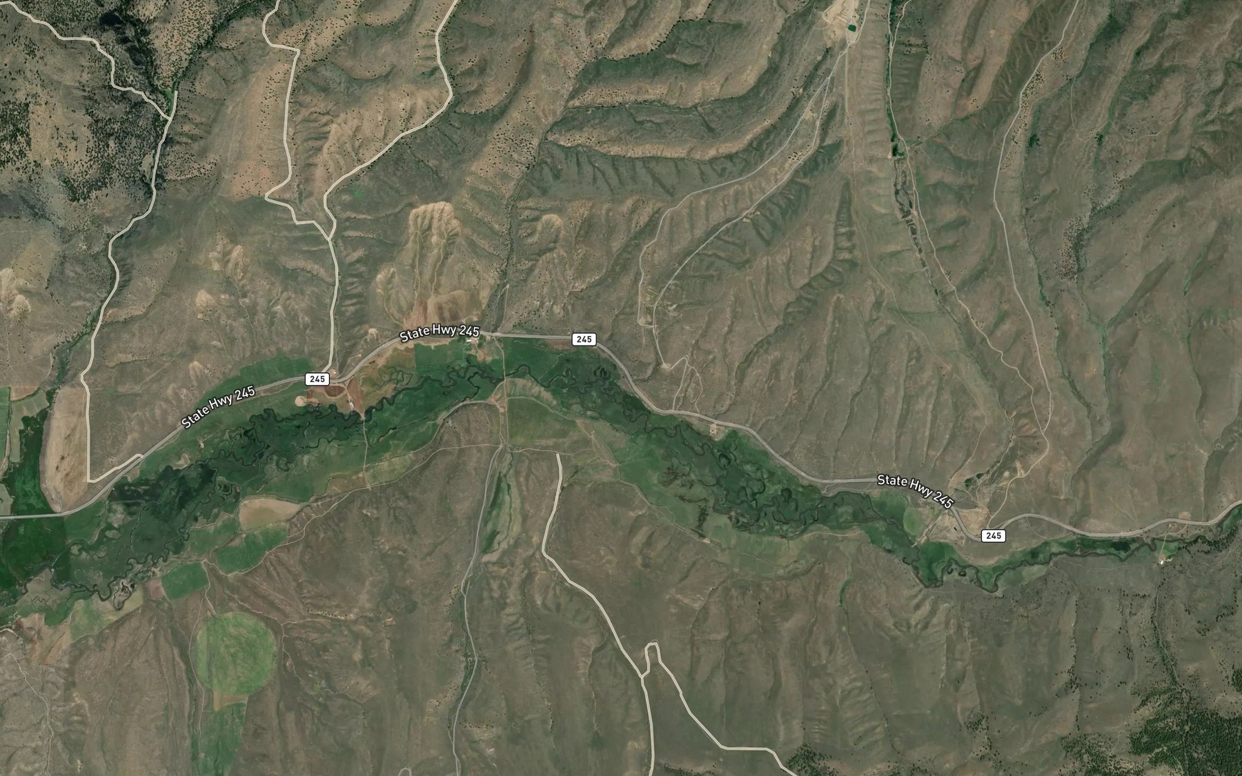 Satellite map of the Reeds Creek
