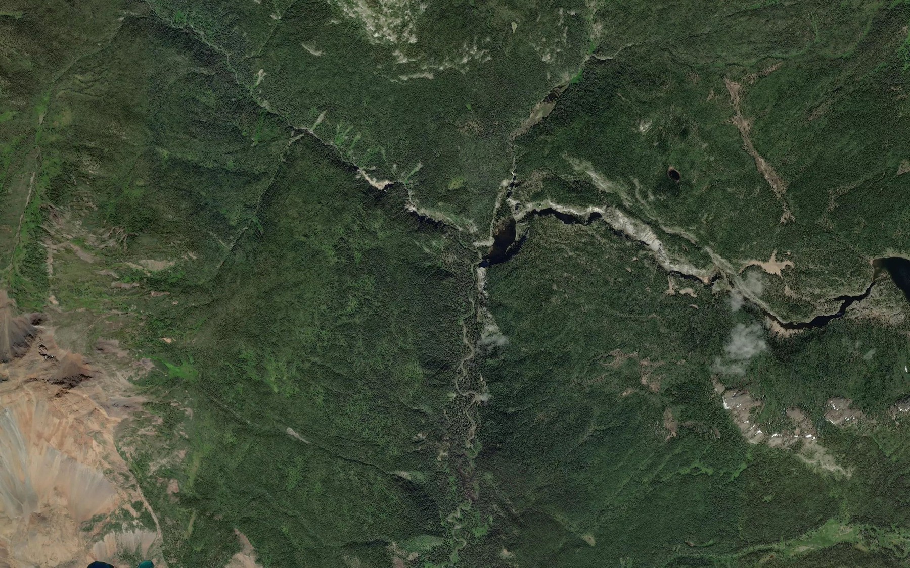Satellite map of the Houdini Creek