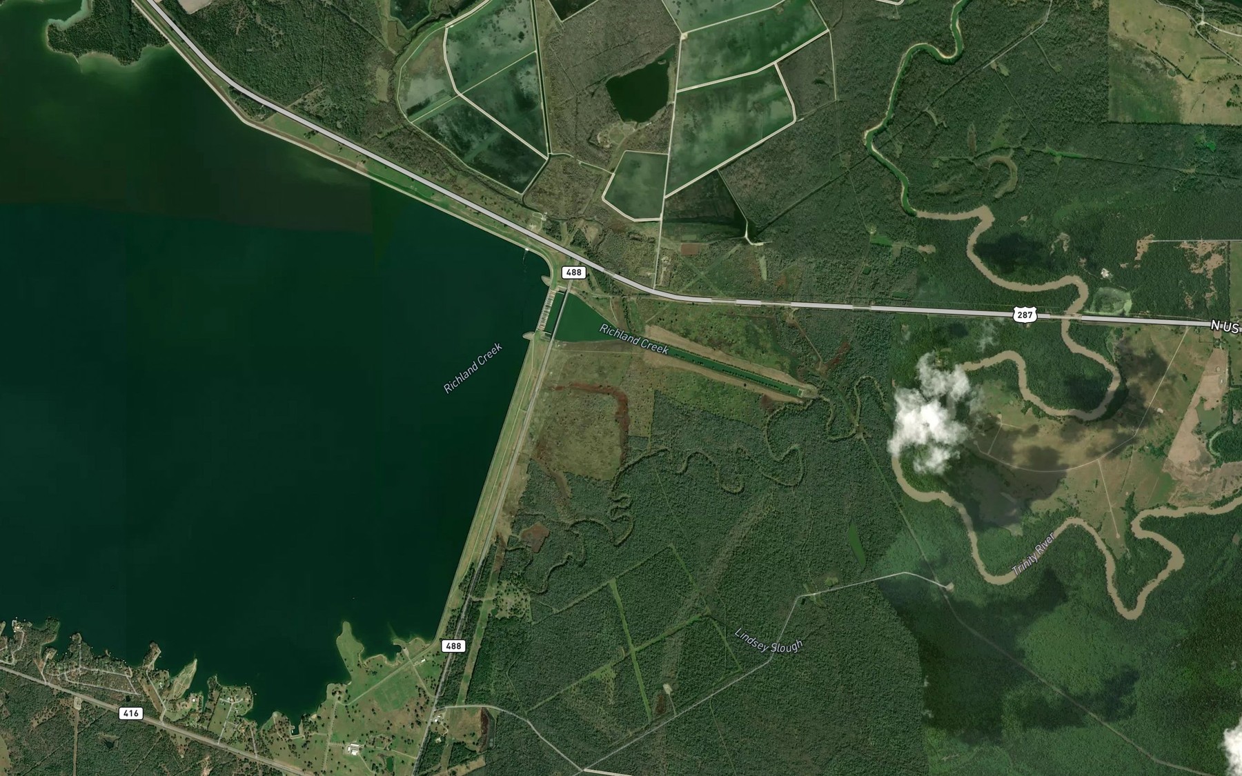 Satellite map of the Enloe Slough