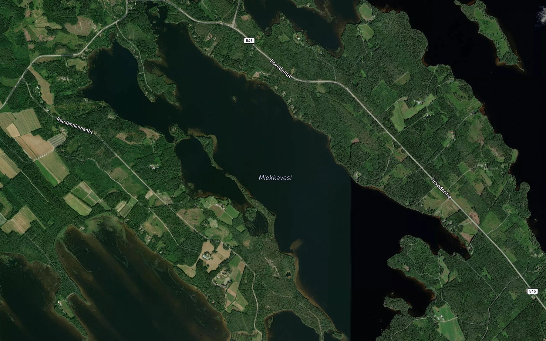Satellite map of the Miekkavesi