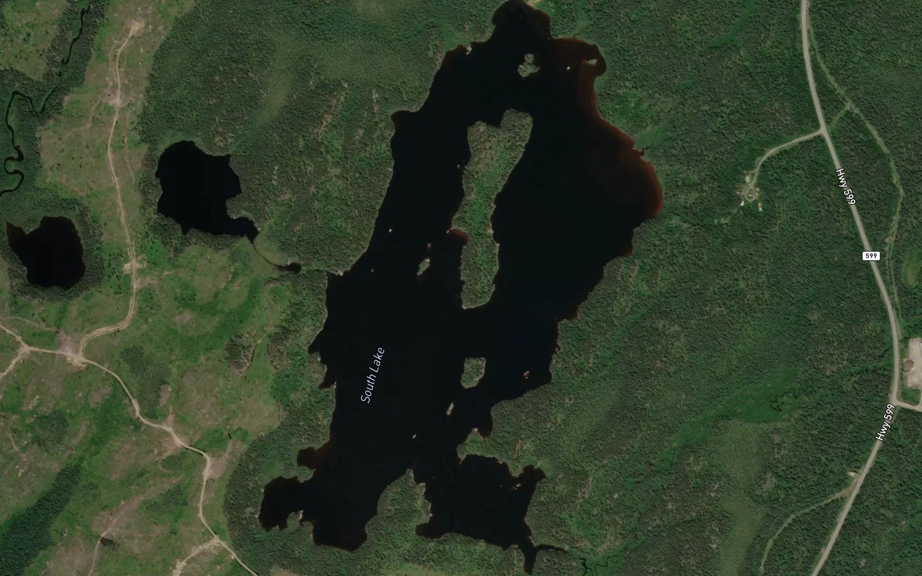 Satellite map of the South Lake