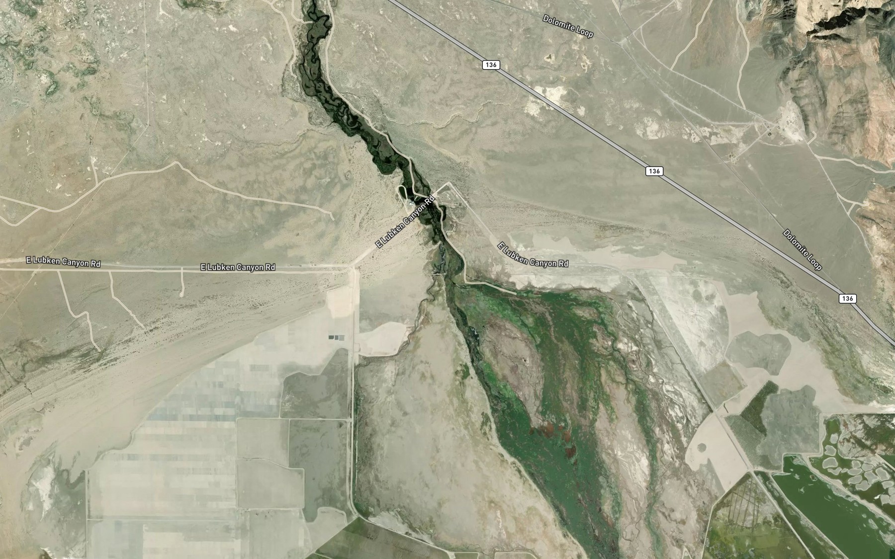 Satellite map of the Owens River