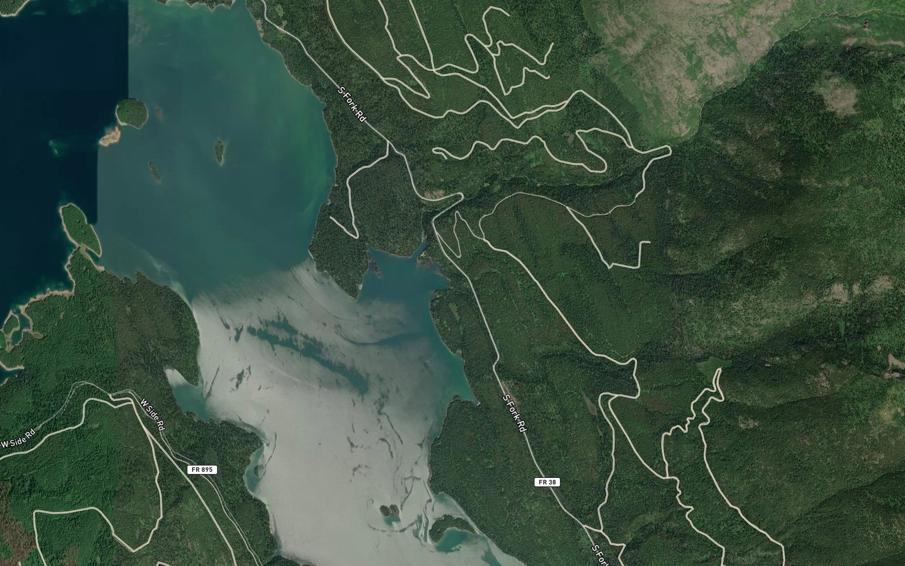 Satellite map of the South Fork Logan Creek