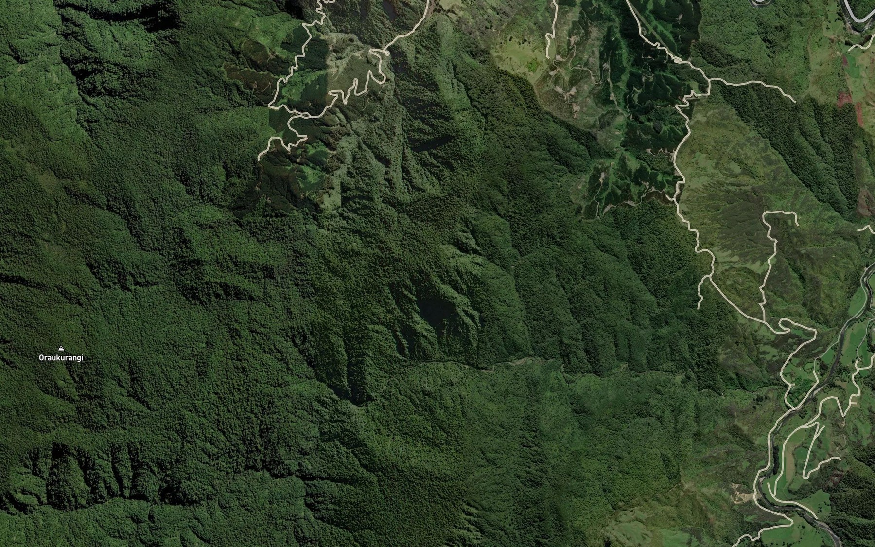 Satellite map of the Wairata Stream