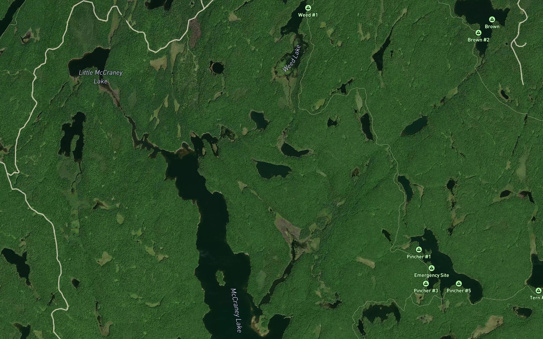 Satellite map of the Lay Lake