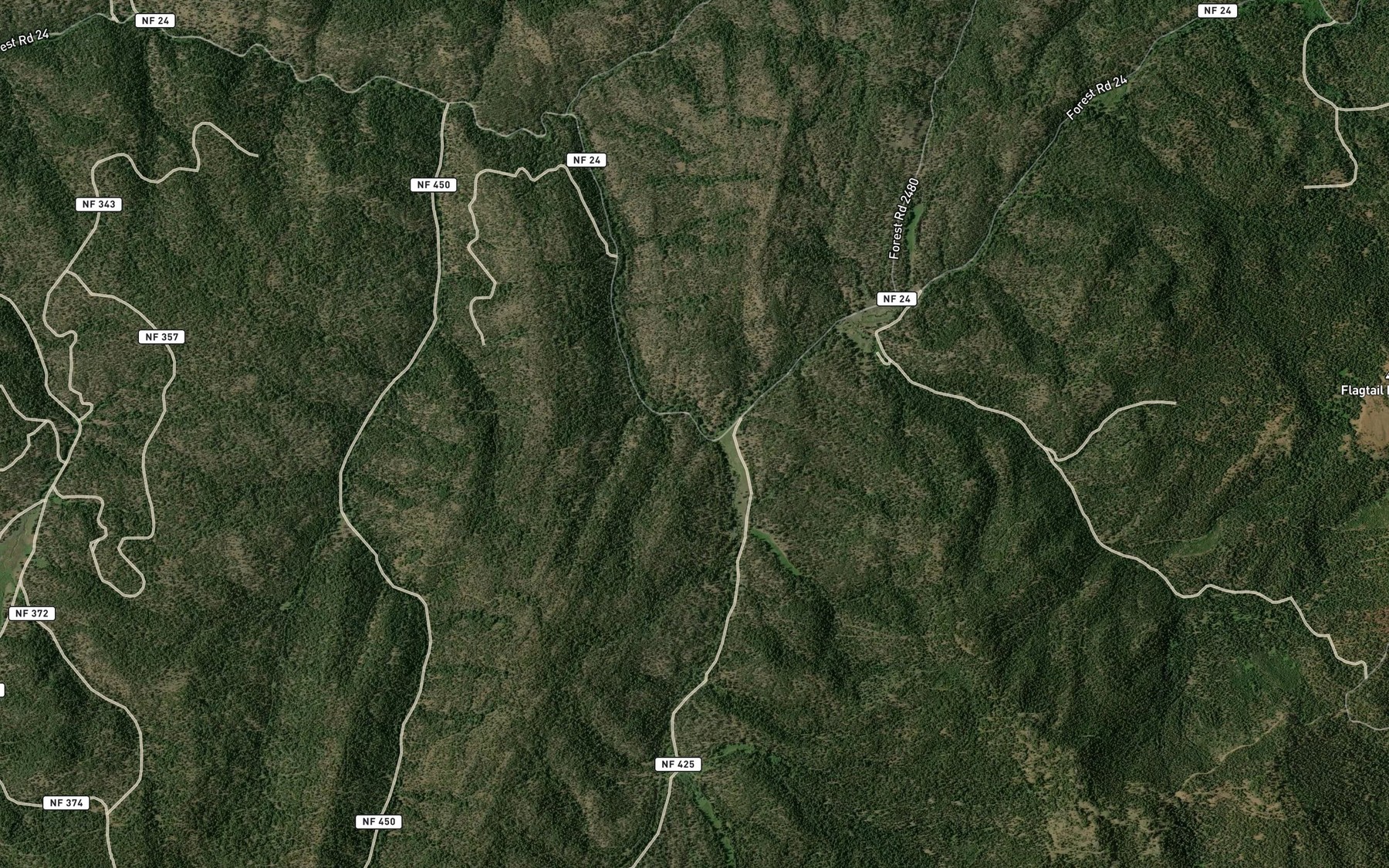 Satellite map of the South Fork Deer Creek