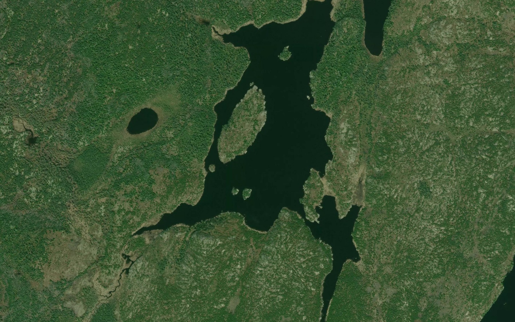 Satellite map of the Tungsten Lake