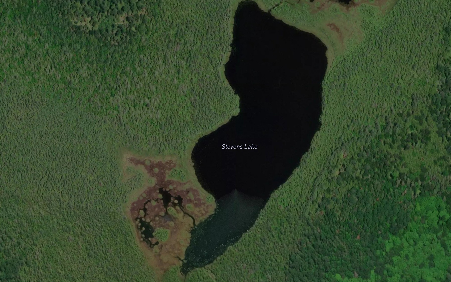 Satellite map of the Stevens Lake