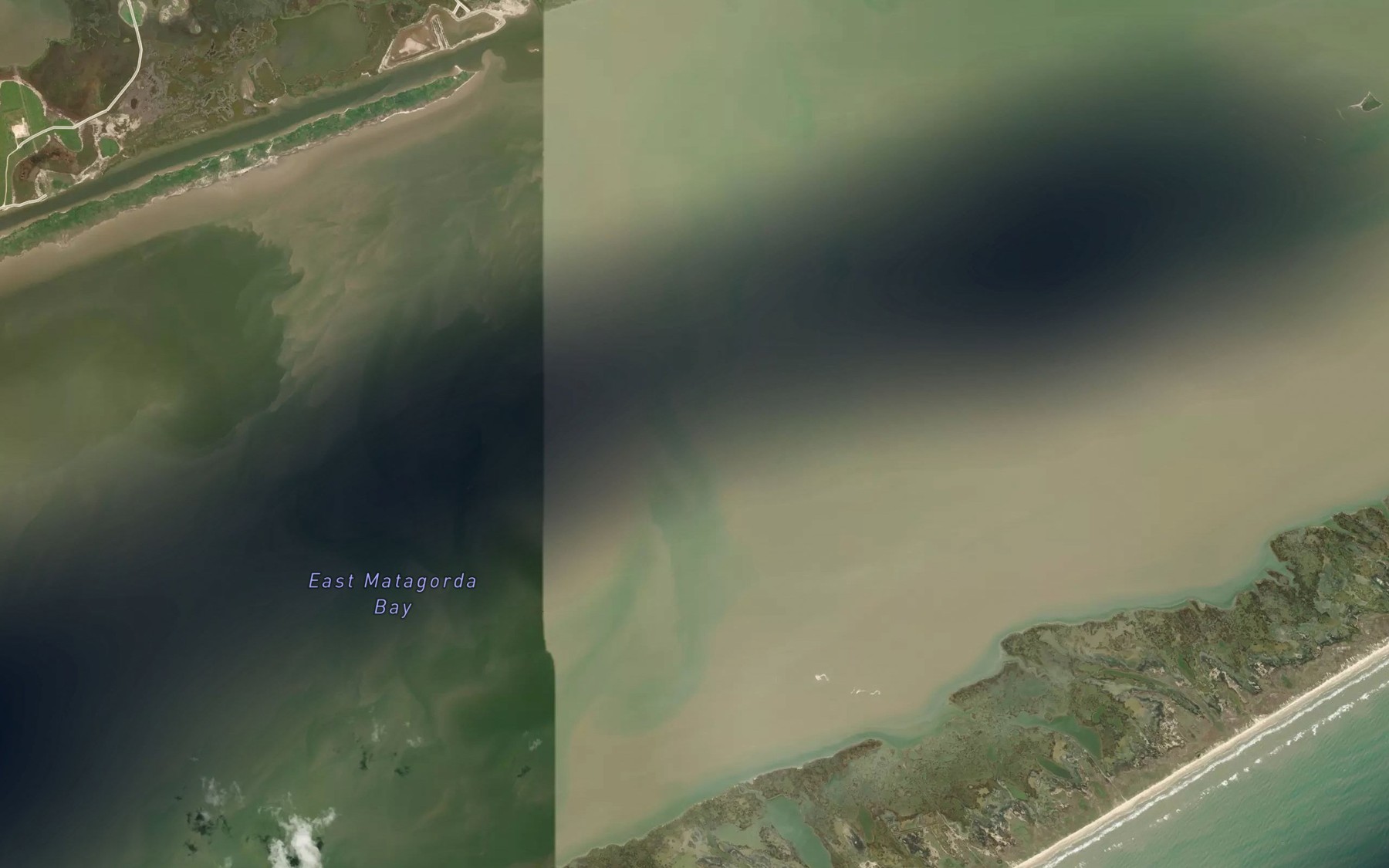 Satellite map of the East Matagorda Bay