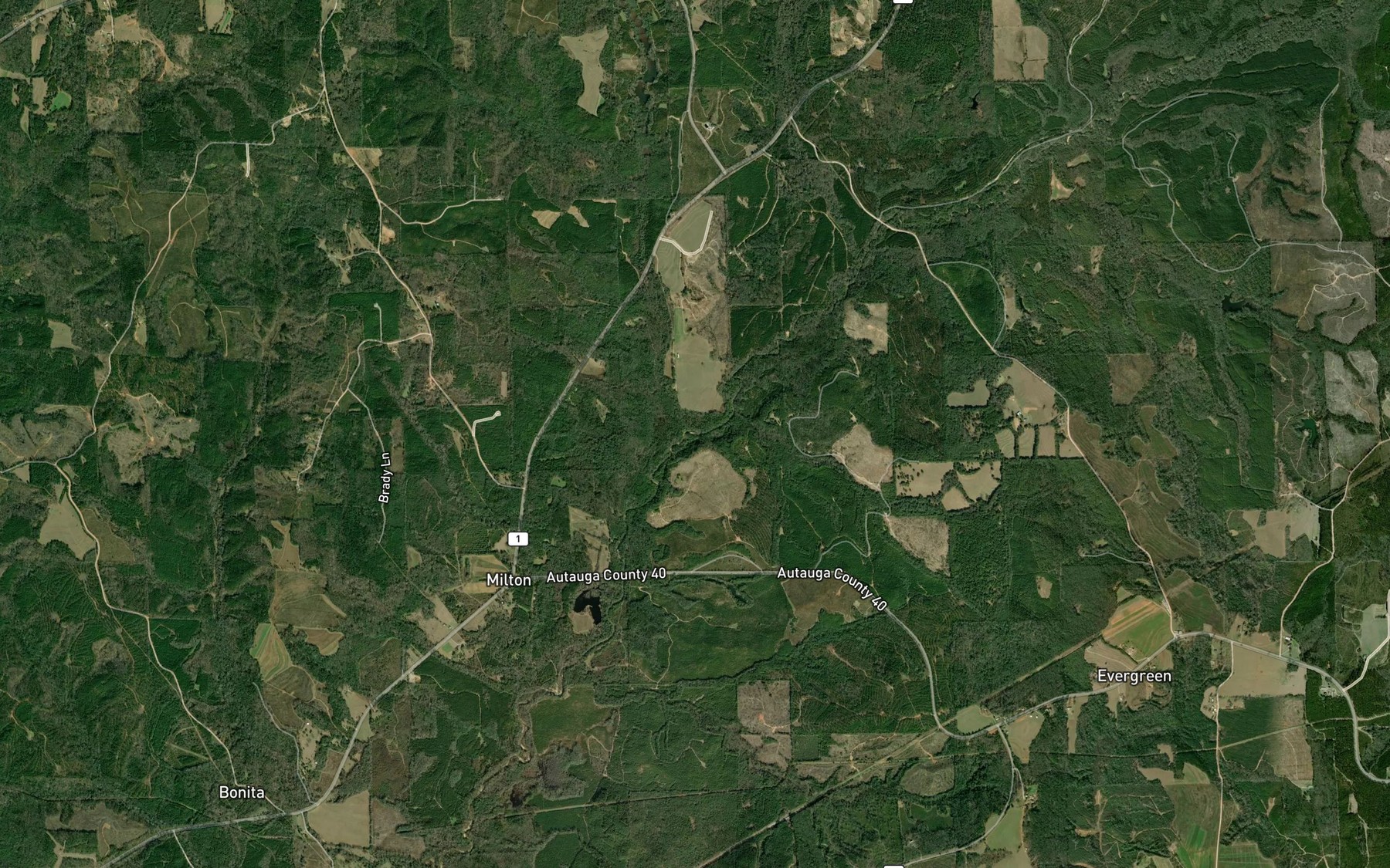Satellite map of the Motley Branch