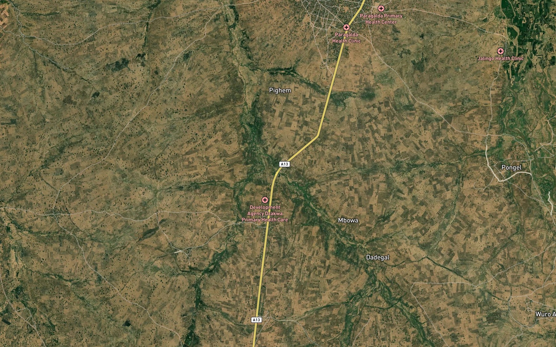 Satellite map of the Mayo Mbawa
