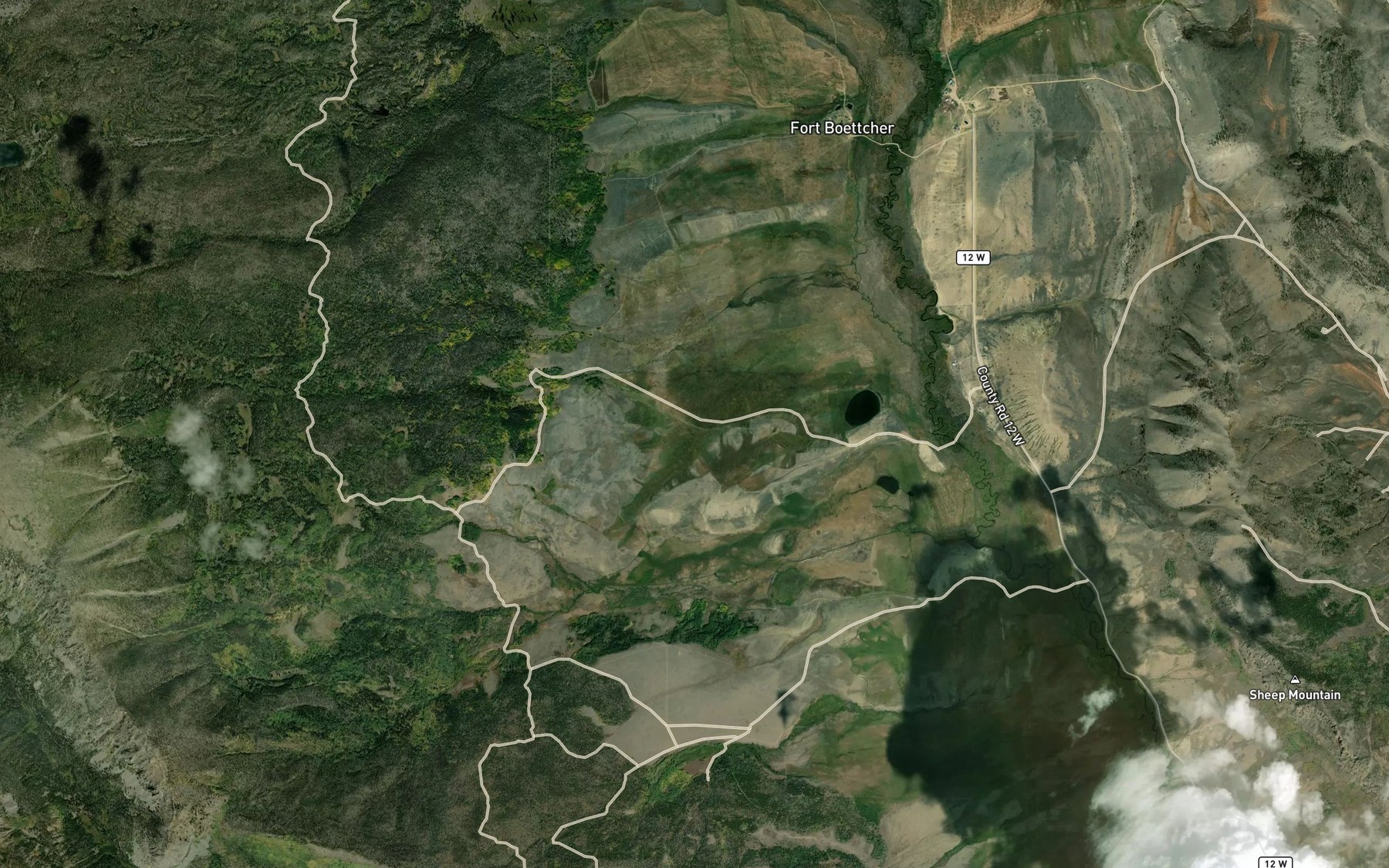 Satellite map of the Eber Ditch