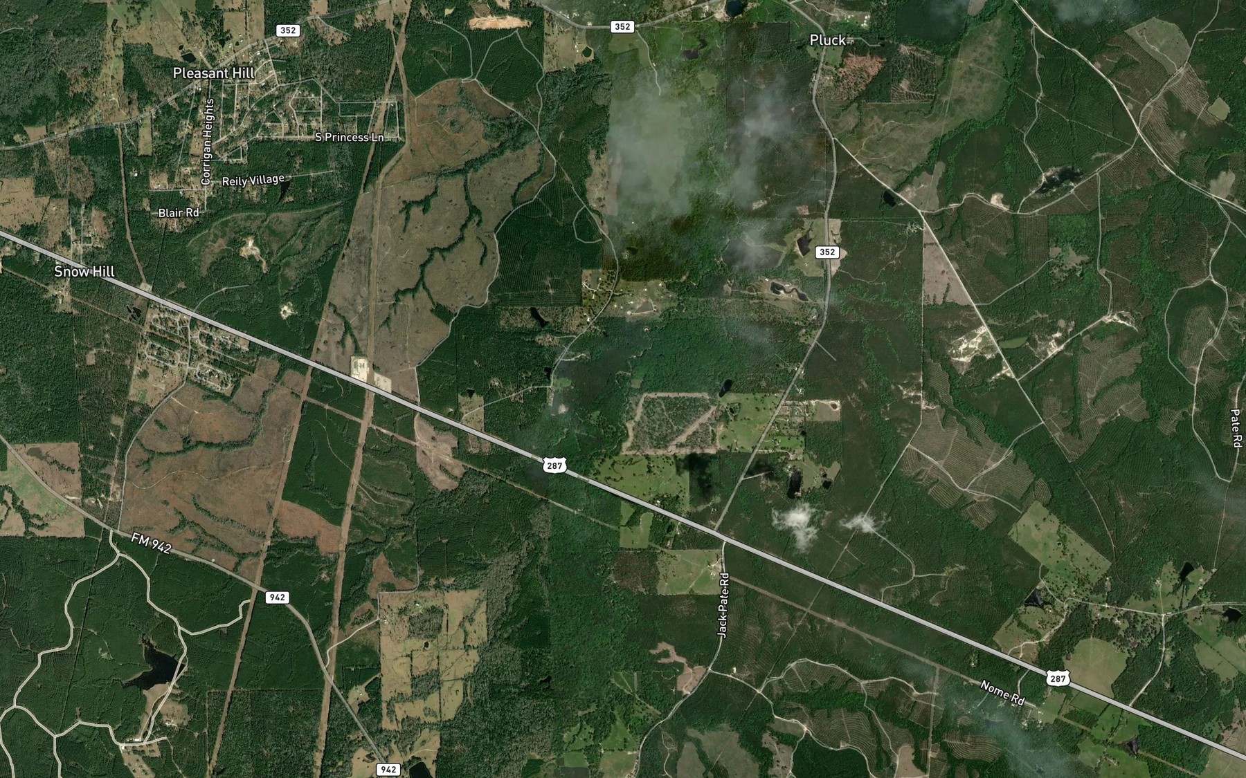 Satellite map of the Jones Creek