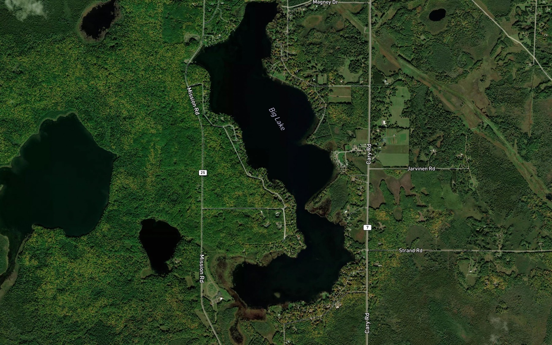 Satellite map of the Big Lake