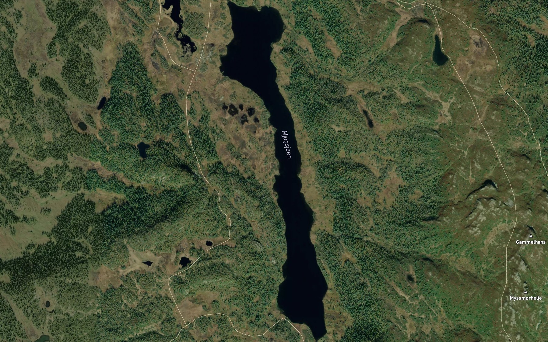 Satellite map of the Mjogsjoen