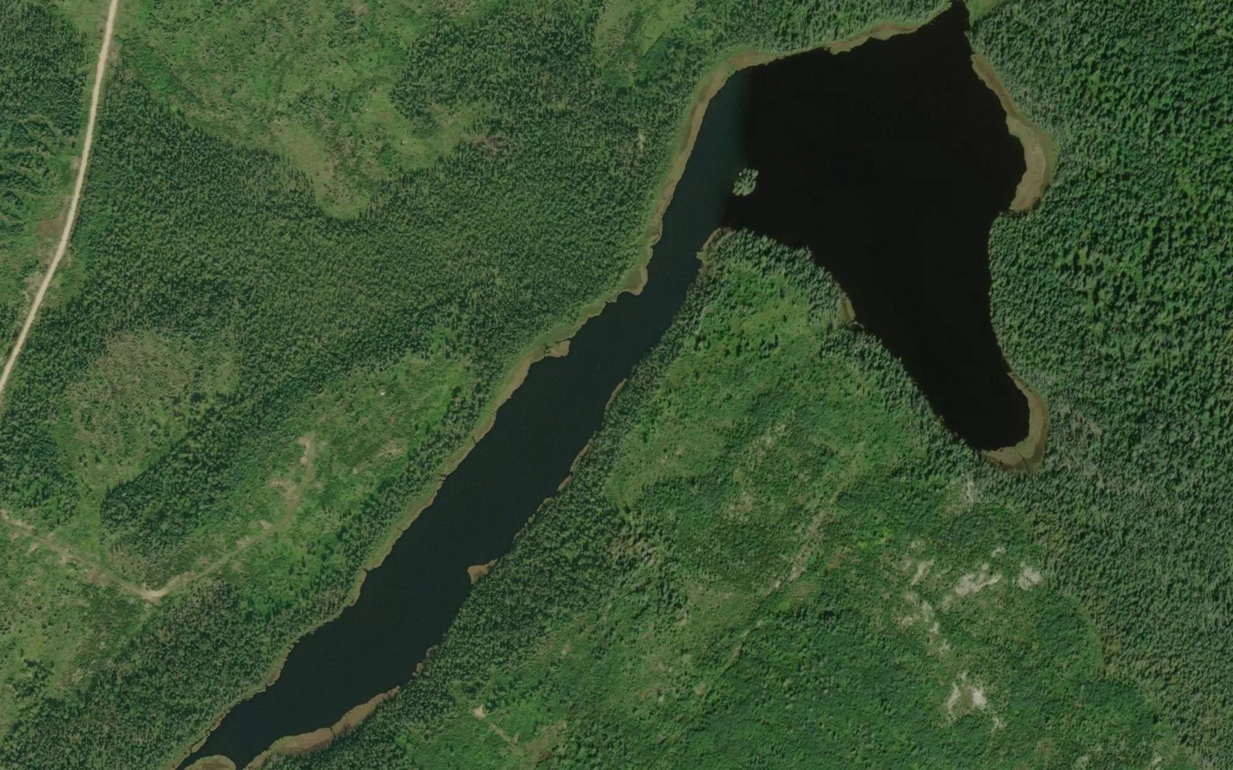 Satellite map of the Mistake Lake