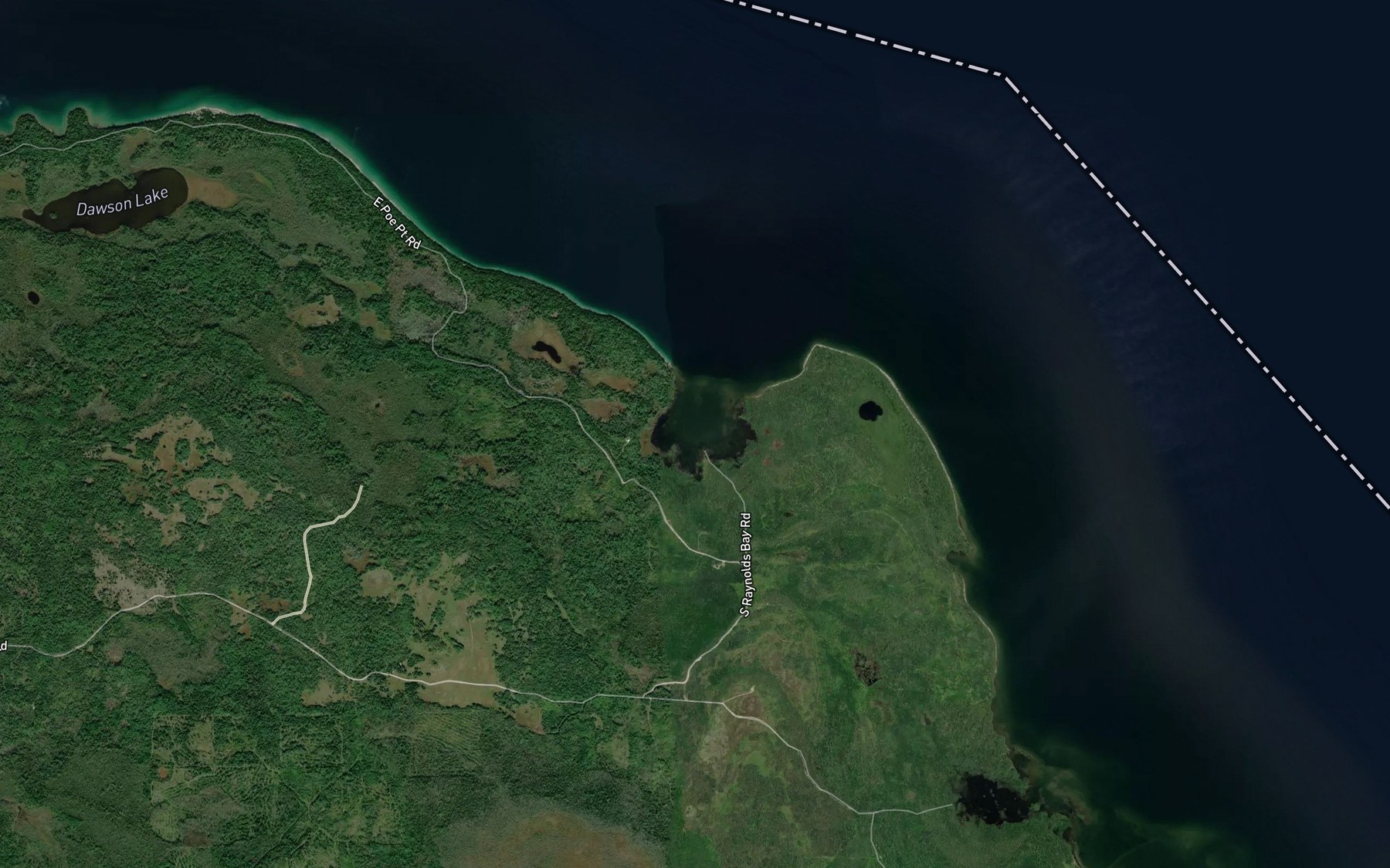 Satellite map of the Raynolds Bay