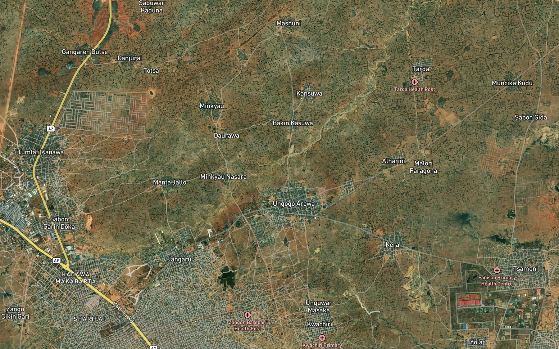 Satellite map of the River Mallam