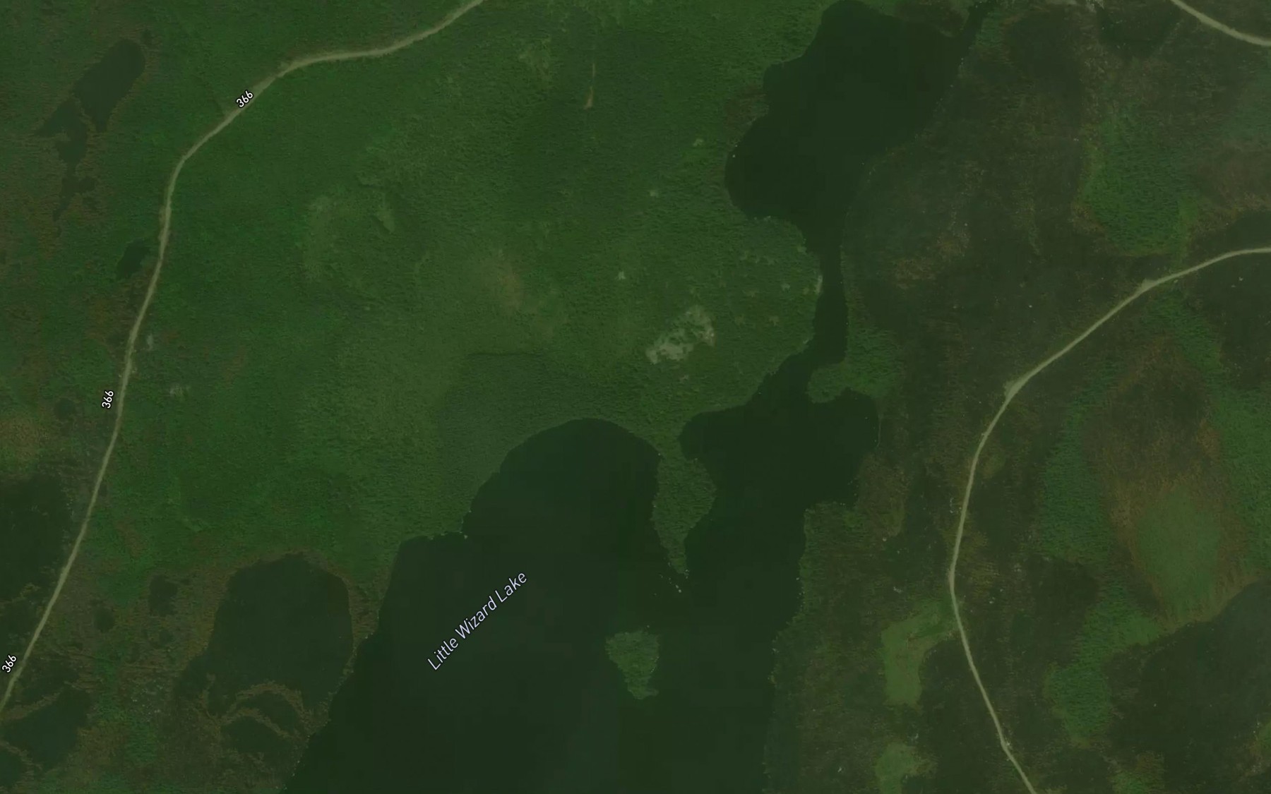 Satellite map of the Little Wizard Lake