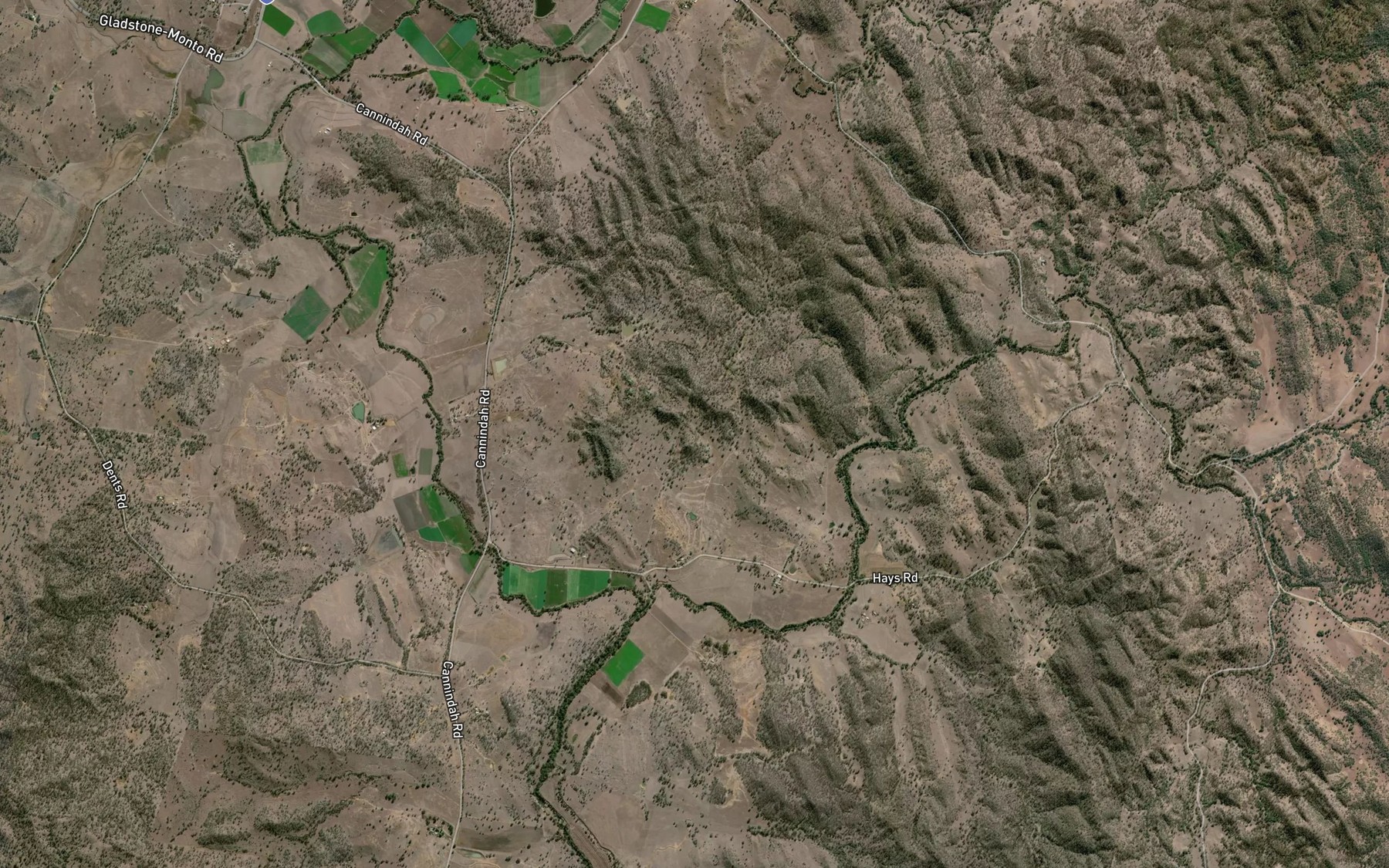 Satellite map of the Cannindah Creek
