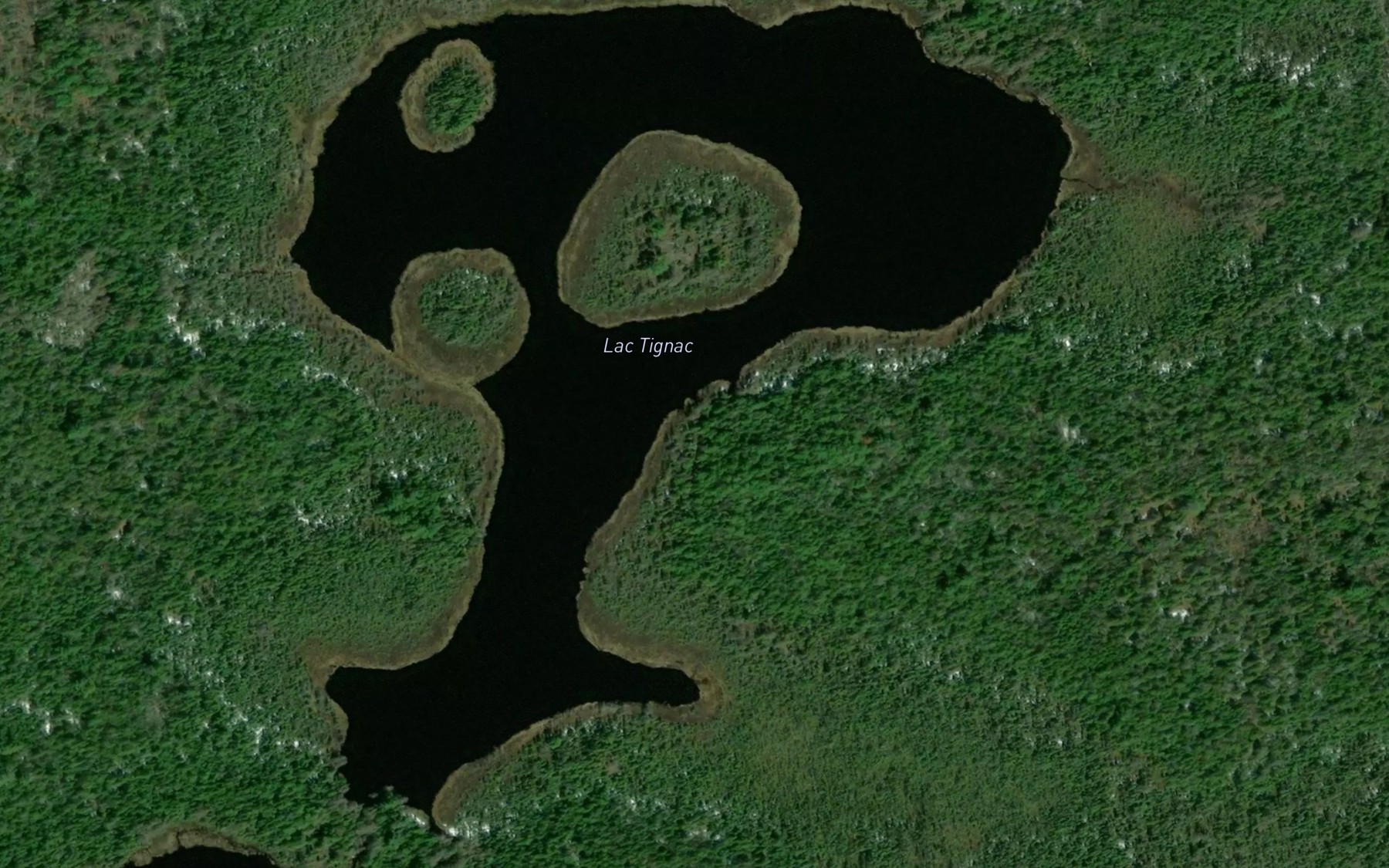 Satellite map of the Lac Tignac