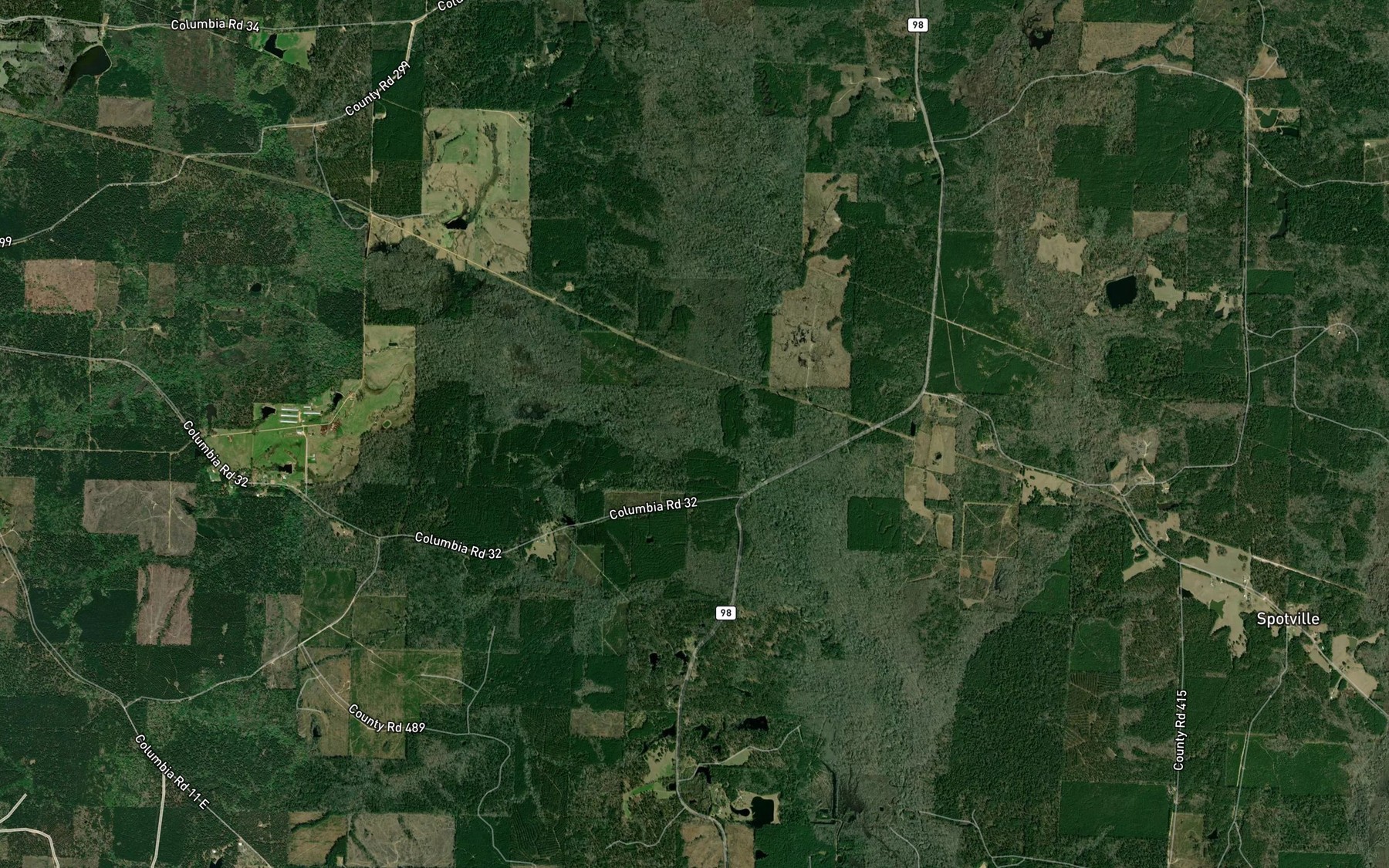 Satellite map of the Little Cornie Bayou