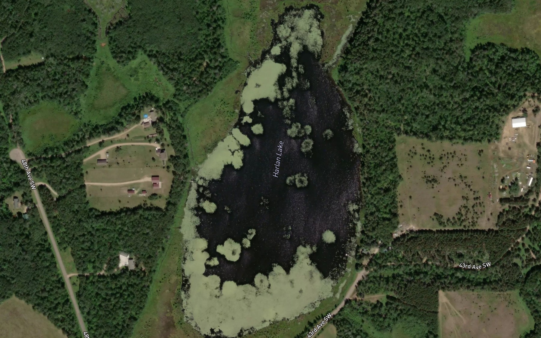 Satellite map of the Harlan Lake