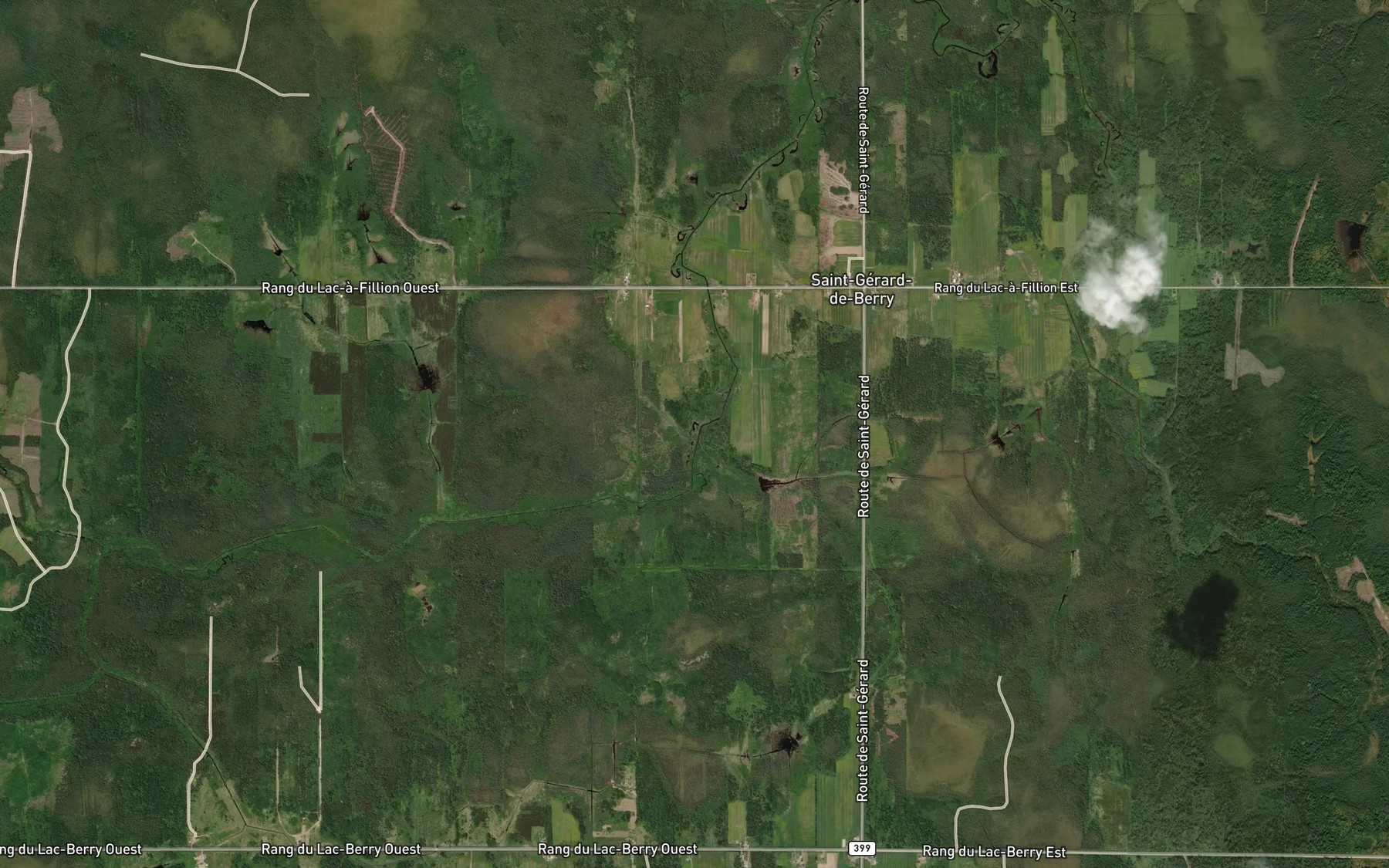 Satellite map of the Ruisseau Thivierge